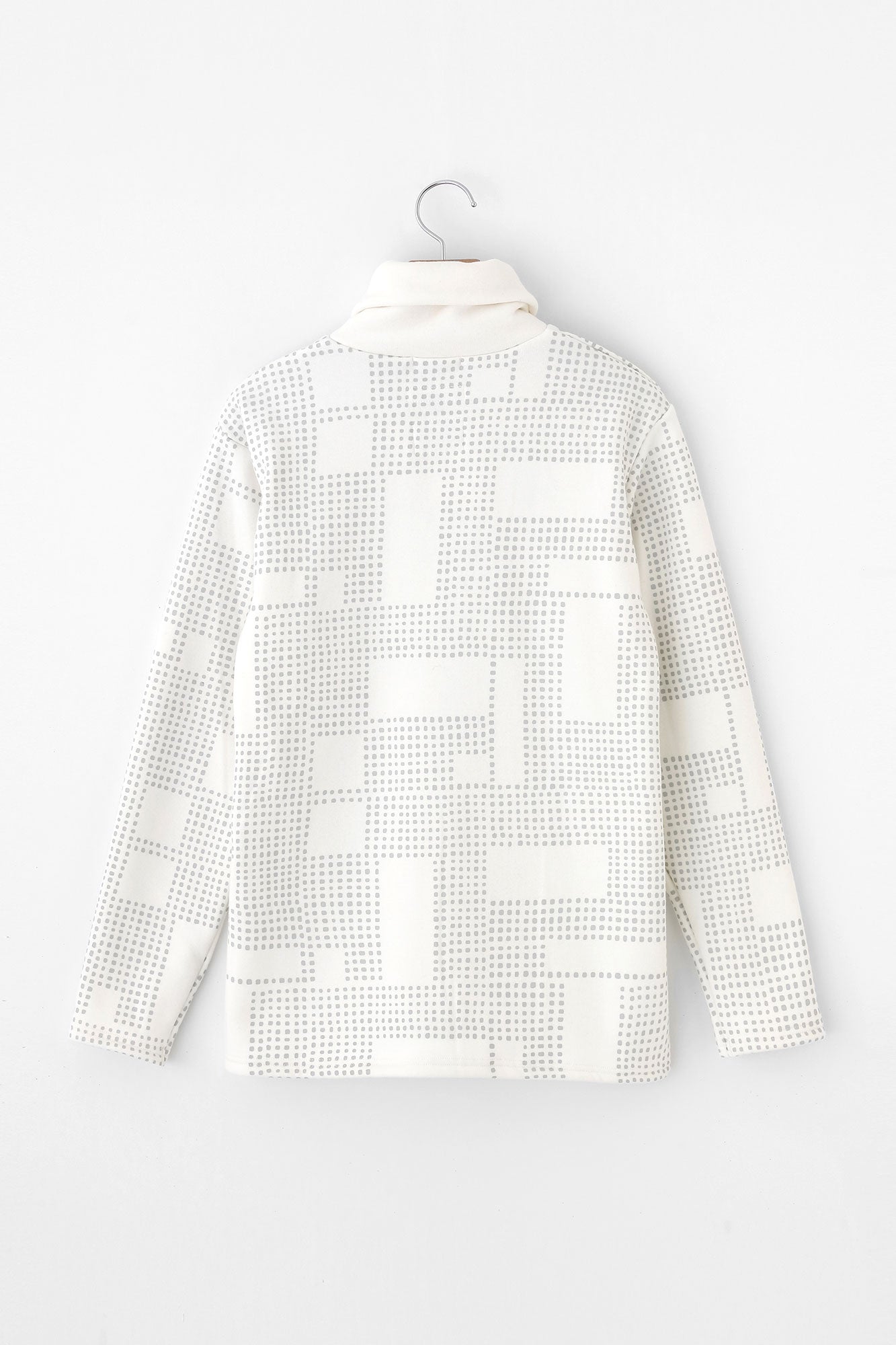 裏仿毛 高領上衣/影 白色