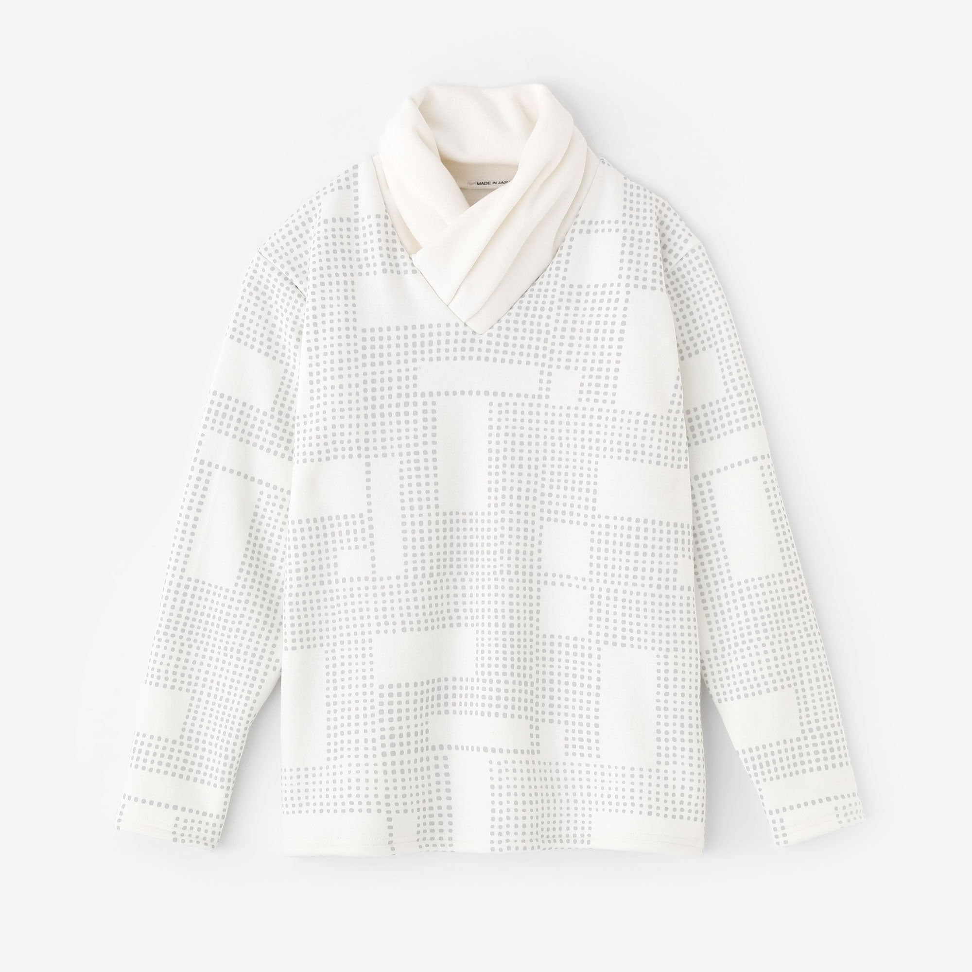 裏仿毛 高領上衣/影 白色