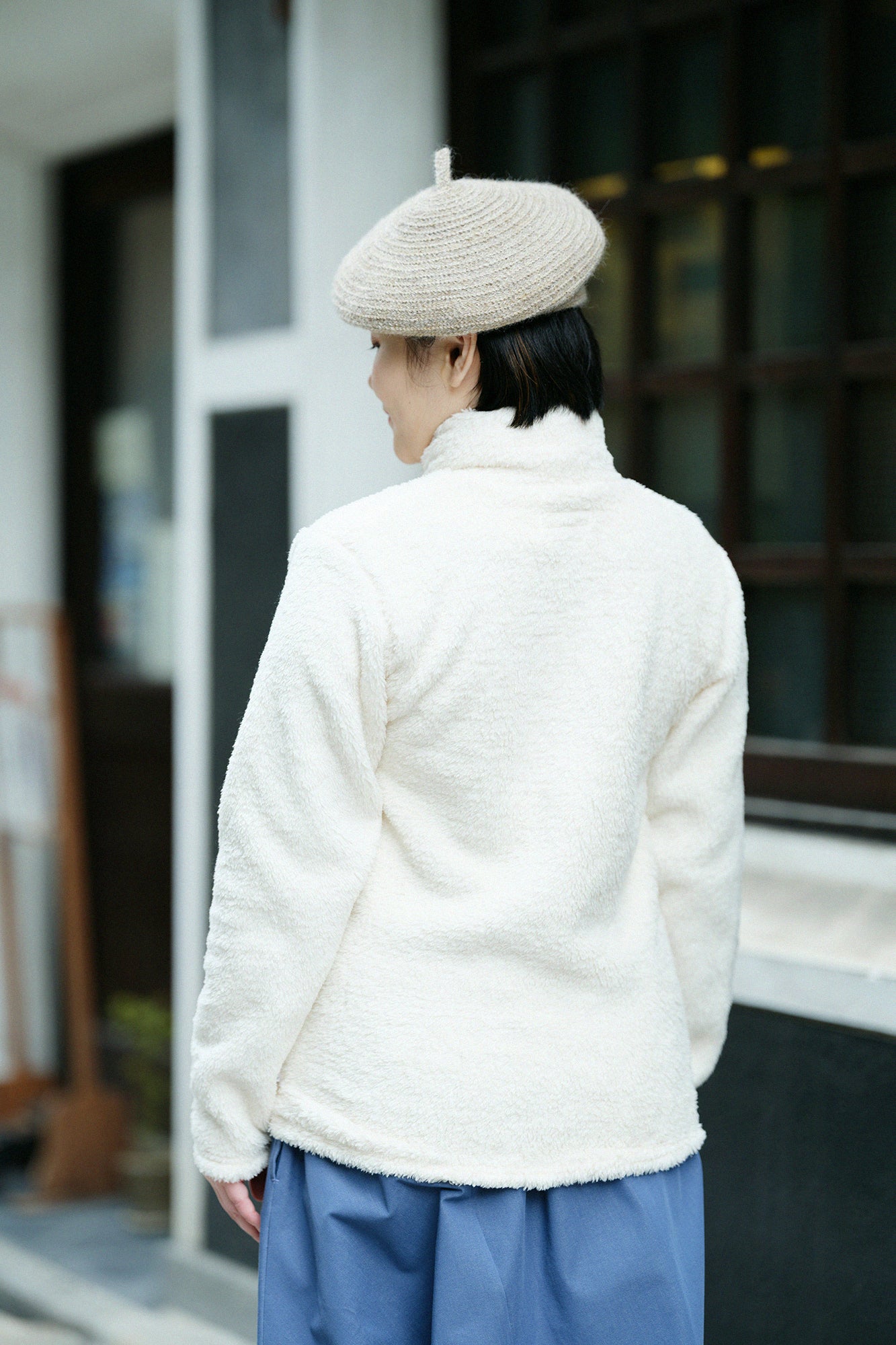 両面ボア 衿巻ジバン/鳥の子色(とりのこいろ)