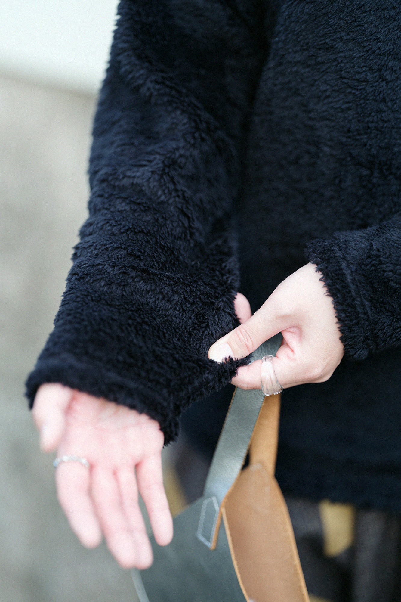 両面ボア 衿巻ジバン/濡羽色(ぬればいろ)