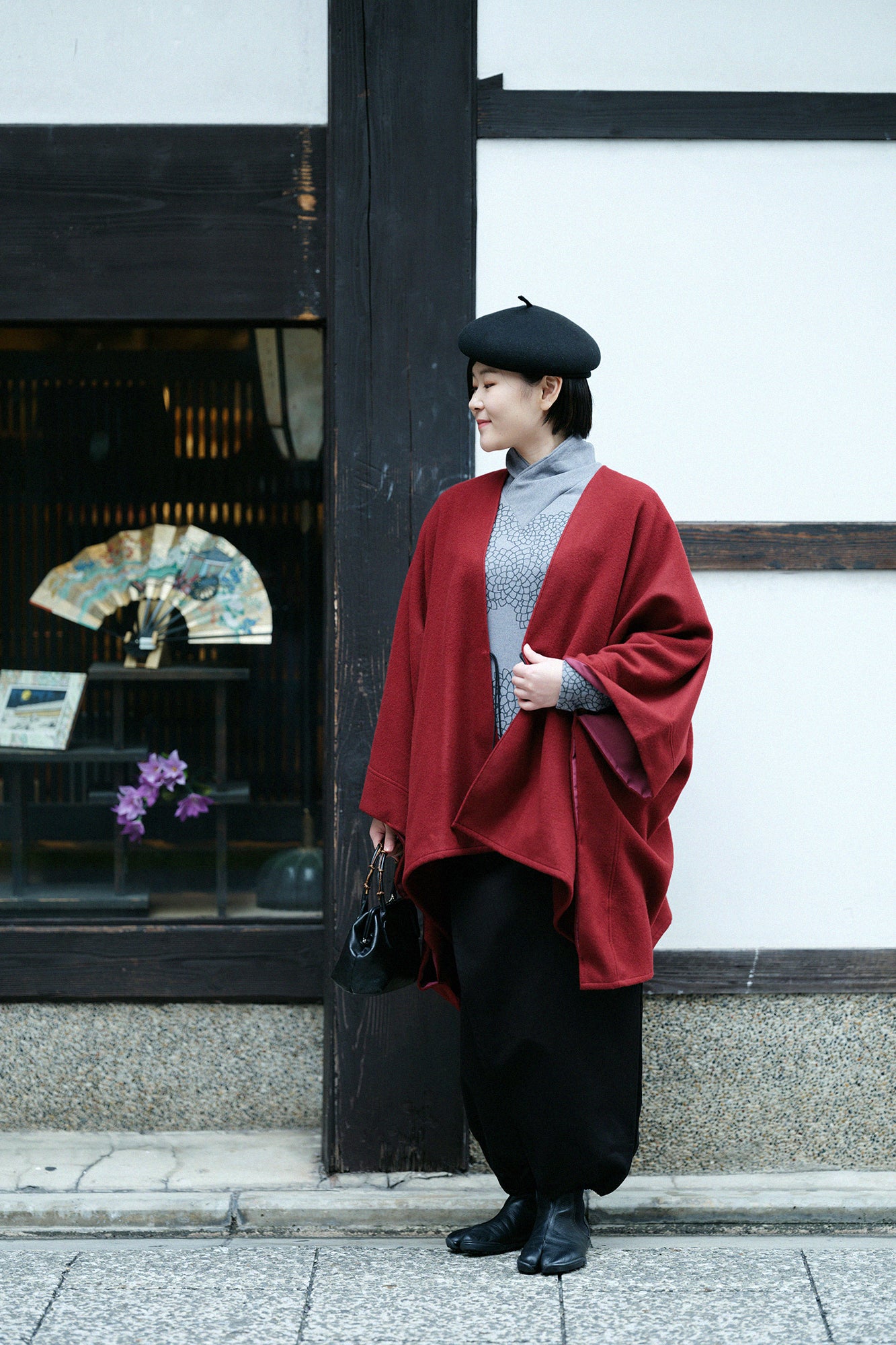 雙層 半衿秋聲 高領上衣/雲間菊 薰衣草紫灰