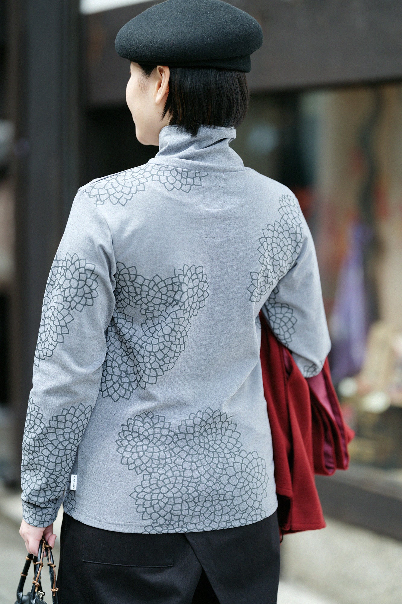 雙層 半衿秋聲 高領上衣/雲間菊 薰衣草紫灰