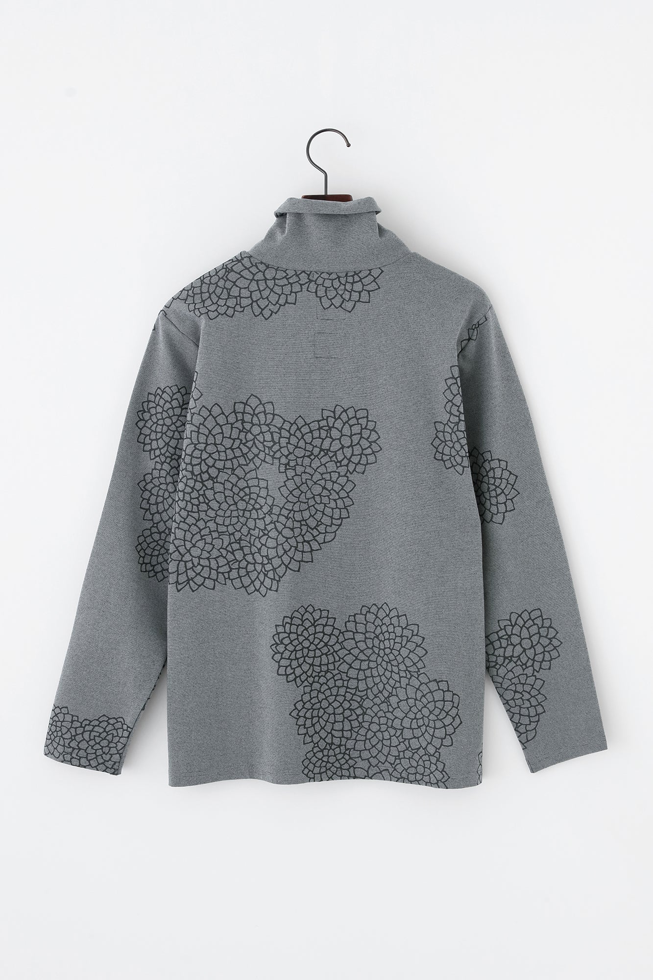 雙層 半衿秋聲 高領上衣/雲間菊 薰衣草紫灰