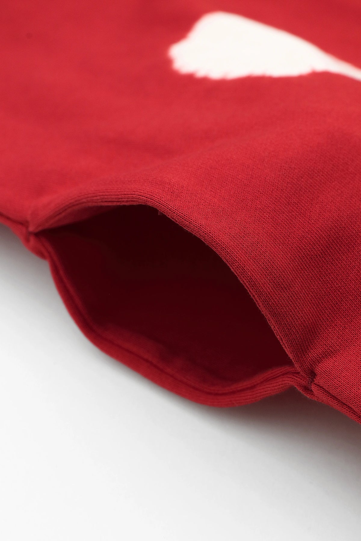 【Scheduled to ship around Mar 3】Konsei Tie-dye Thin Fleece Lining Rectangular Dress Shoulder Line/Large Polka Dots Scarlet×White