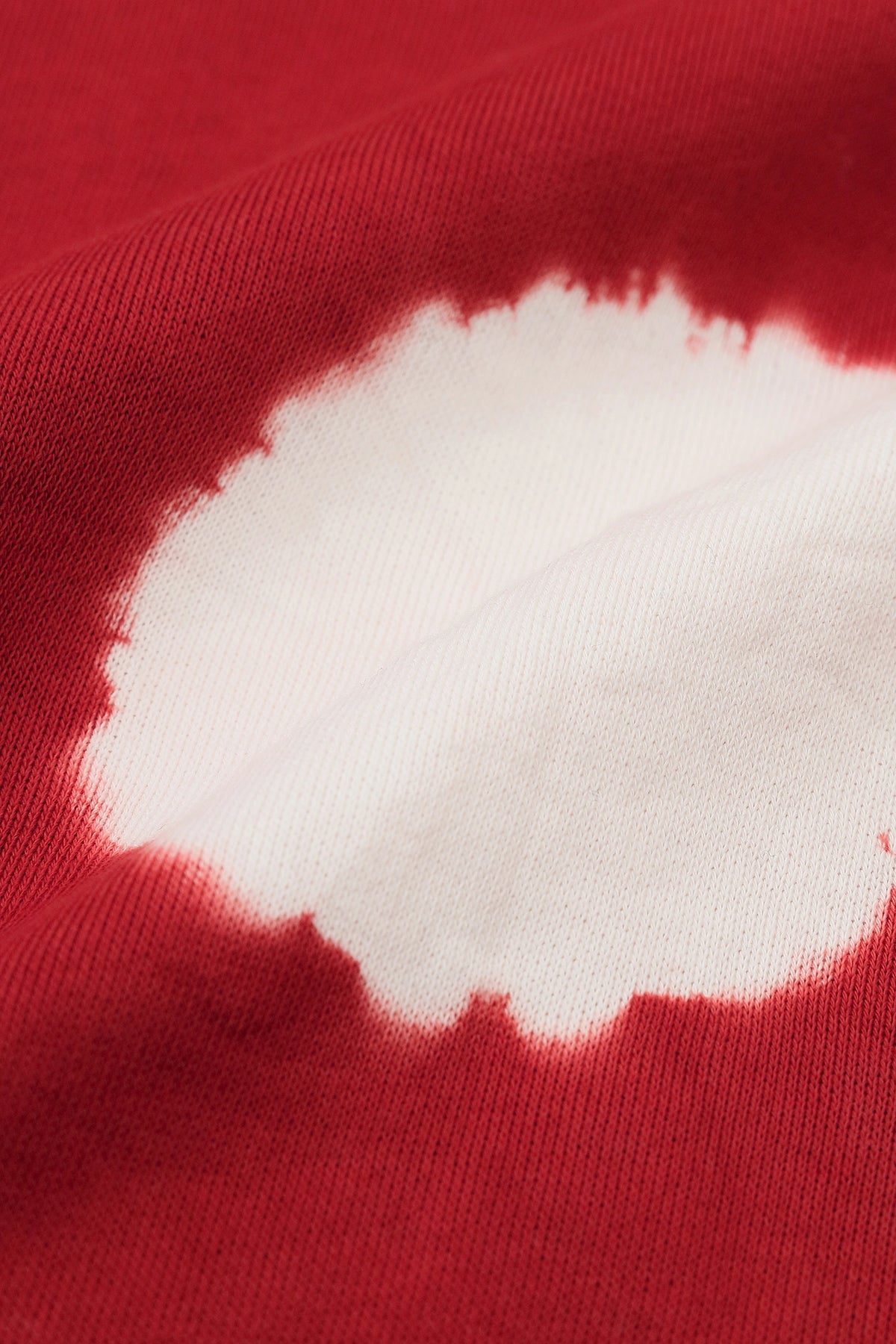 【Scheduled to ship around Mar 3】Konsei Tie-dye Thin Fleece Lining Rectangular Dress Shoulder Line/Large Polka Dots Scarlet×White