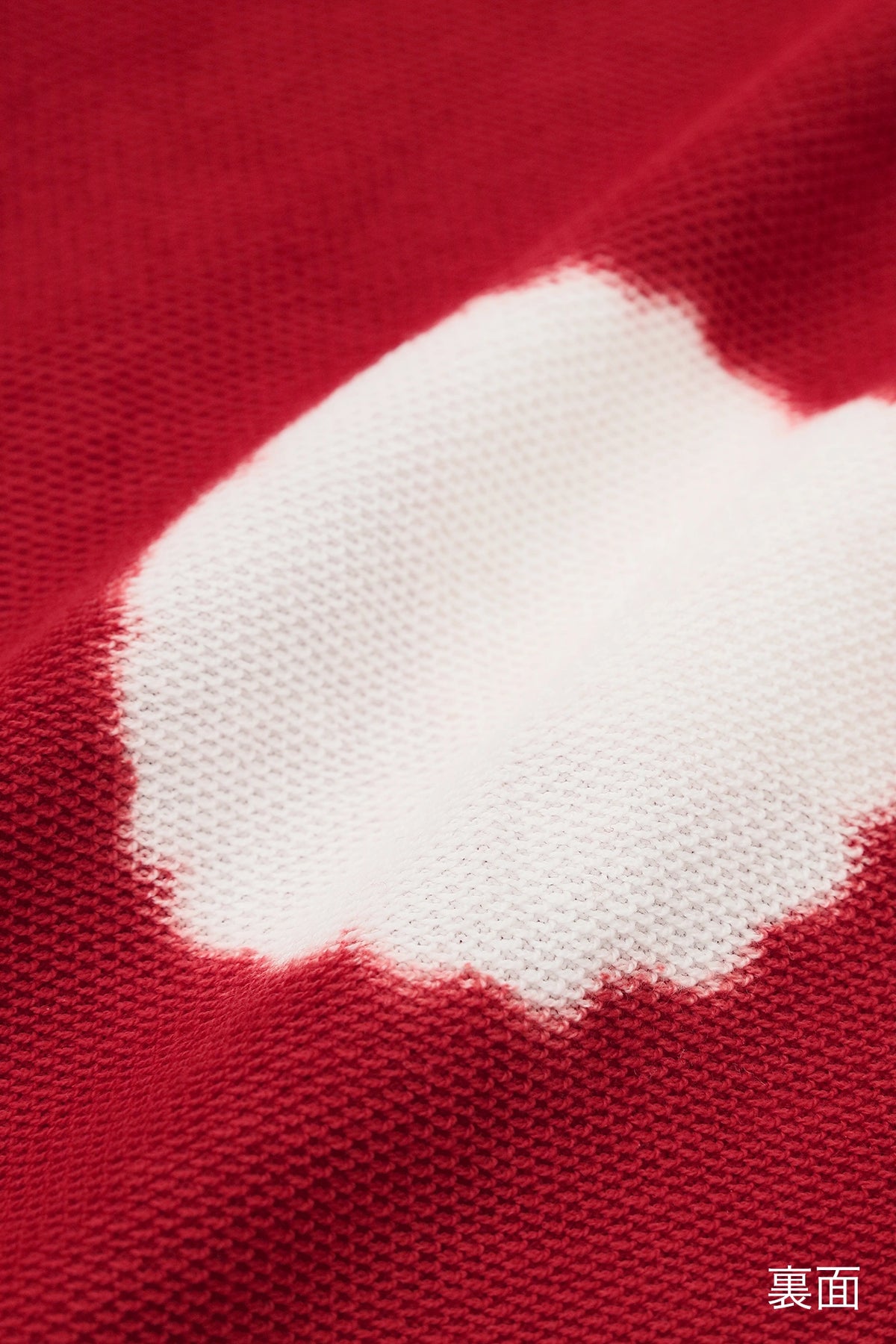 【Scheduled to ship around Mar 3】Konsei Tie-dye Thin Fleece Lining Rectangular Dress Shoulder Line/Large Polka Dots Scarlet×White