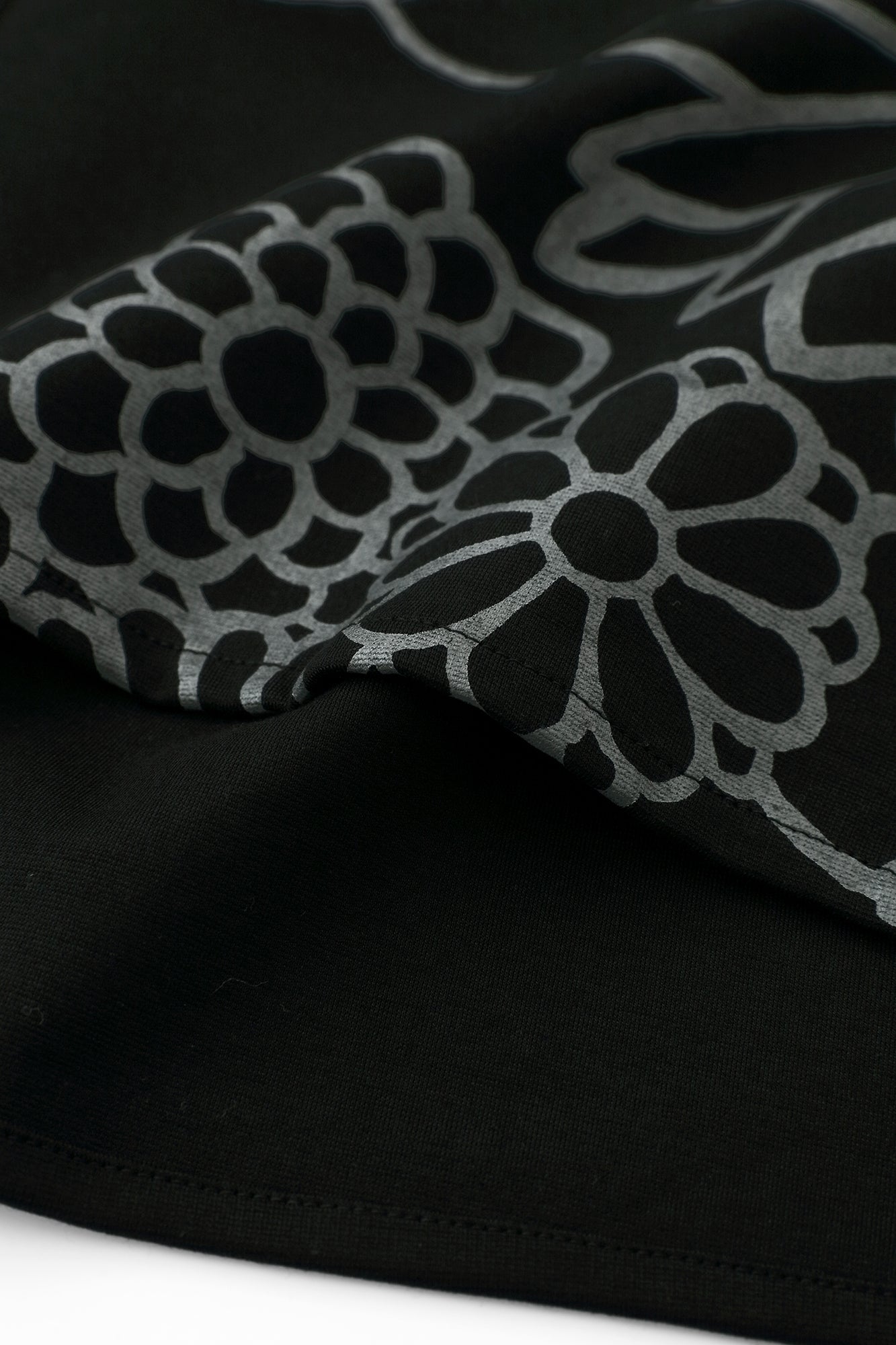 雙面編 長方形洋裝 拼接/金襴緞子 黑色