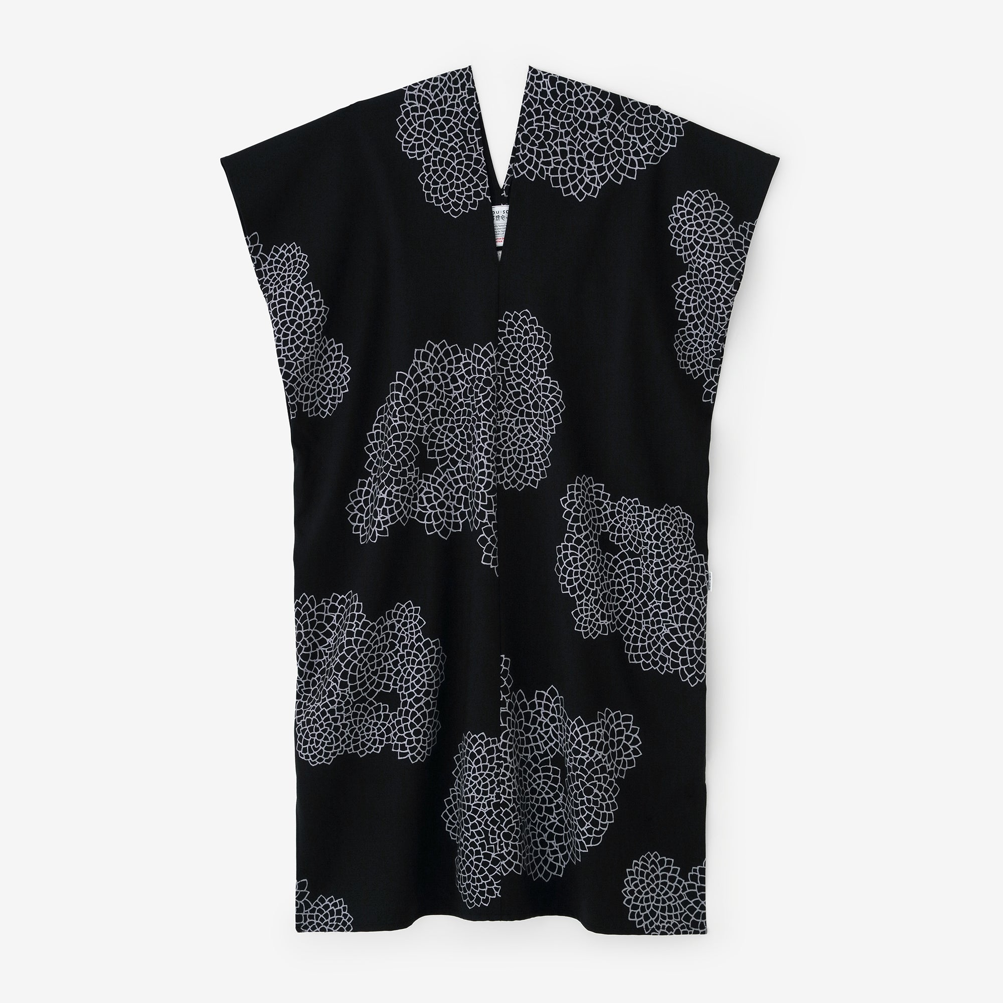 雙面編 長方形洋裝 拼接/雲間菊 黑藍色