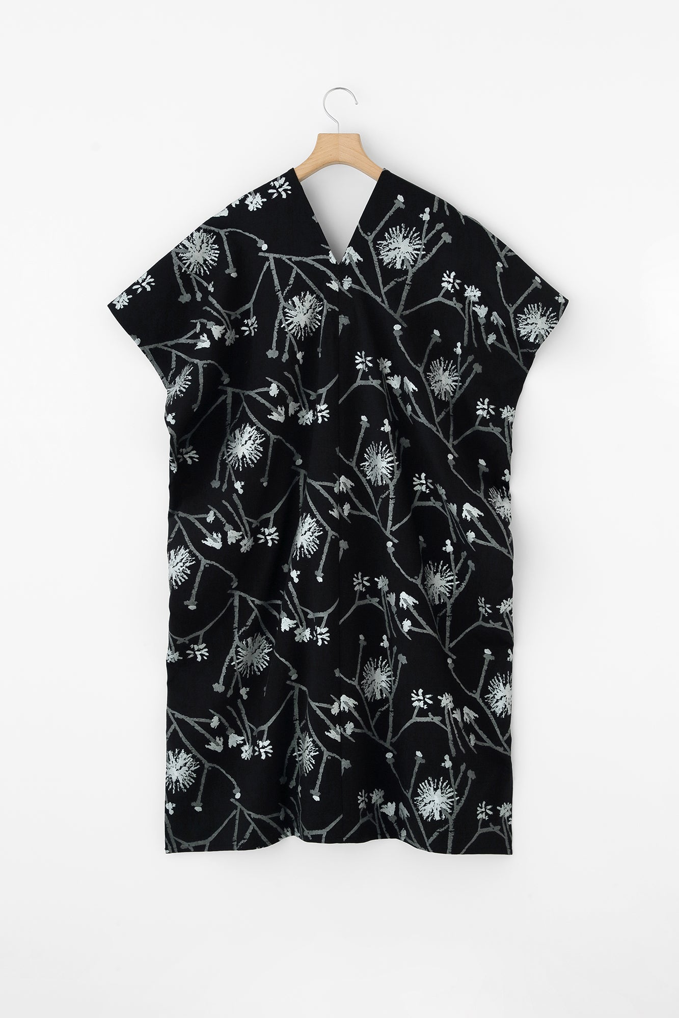 雙面編 長方形洋裝 拼接/散歩道 黑藍色