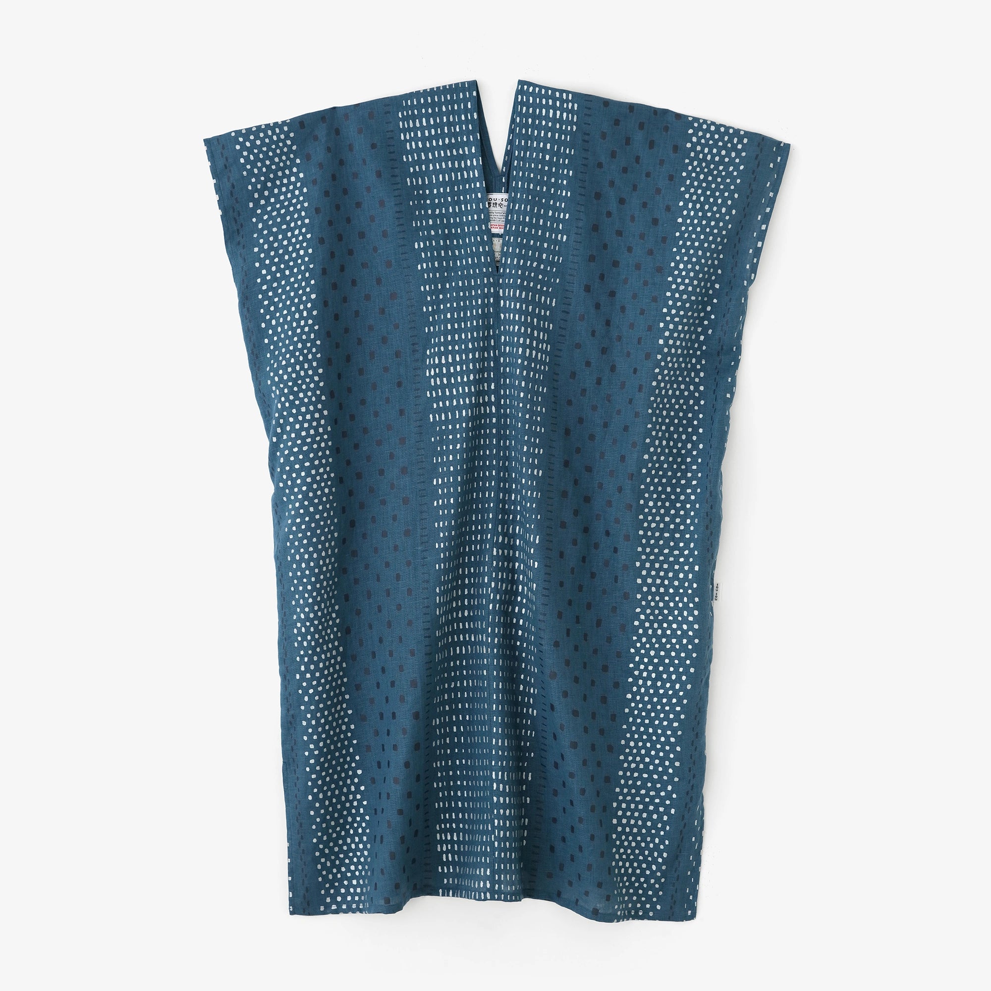 Robe rectangulaire en lin (futatsumi) / rayures de grêle (ararejima) couleur noshime