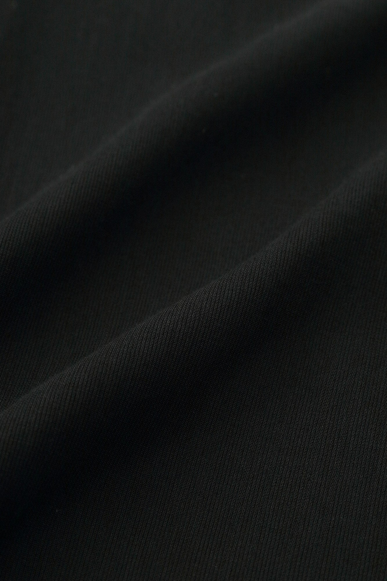 110雙線 超長棉 半衿V領上衣長袖/黑色