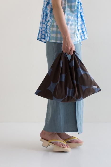 Isemomen Cotton Eco Bag / Marbles Large Lead Color×Brown