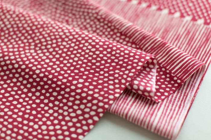 Isemomen Cotton Textile Handkerchief / Intervals Beige x Azuki Bean