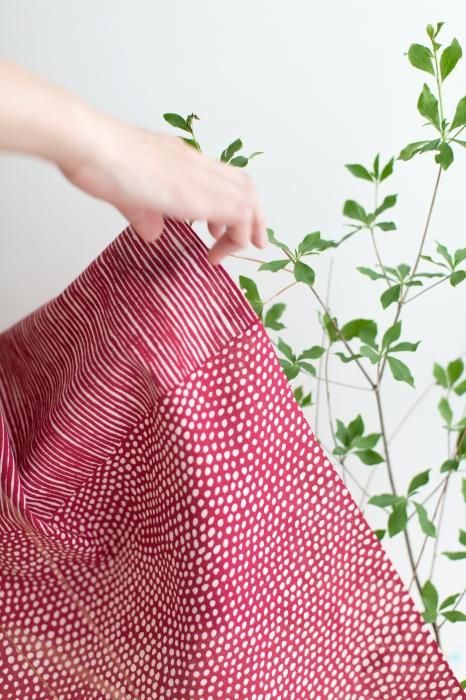 Isemomen Cotton Textile Handkerchief / Intervals Beige x Azuki Bean