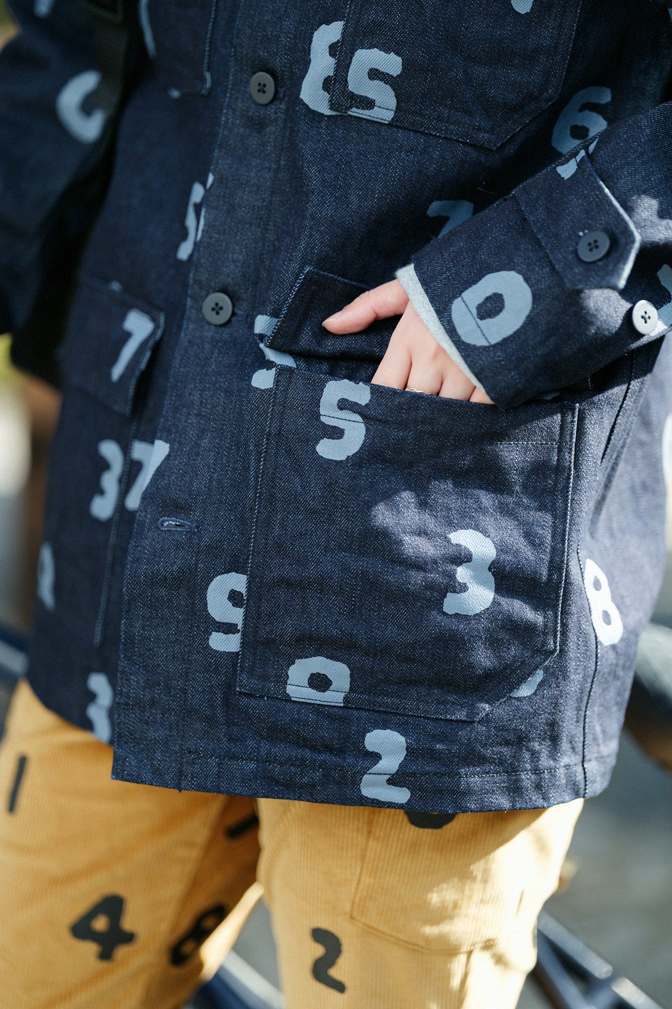 ウール混デニム カーゴジャケット/SO-SU-U インディゴ