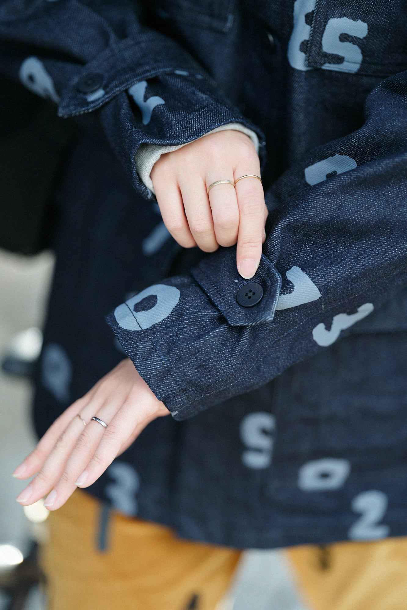 ウール混デニム カーゴジャケット/SO-SU-U インディゴ