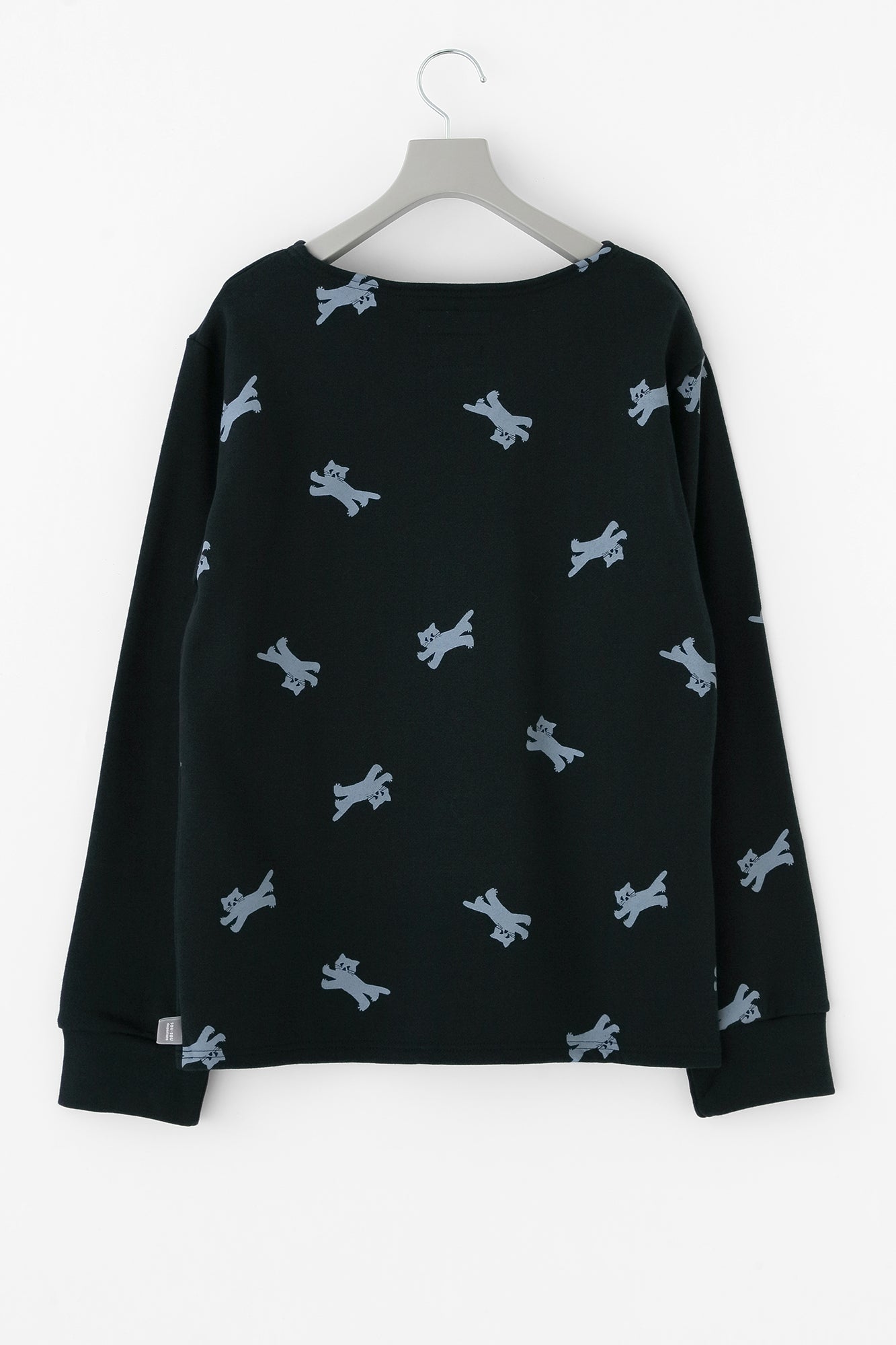 Fleece Boat Neck Sweat Shirt/Navy×Cat Sprint