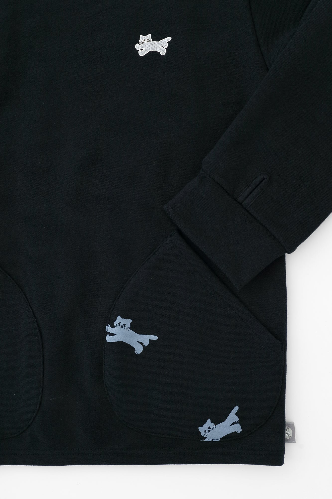 Fleece Boat Neck Sweat Shirt/Navy×Cat Sprint