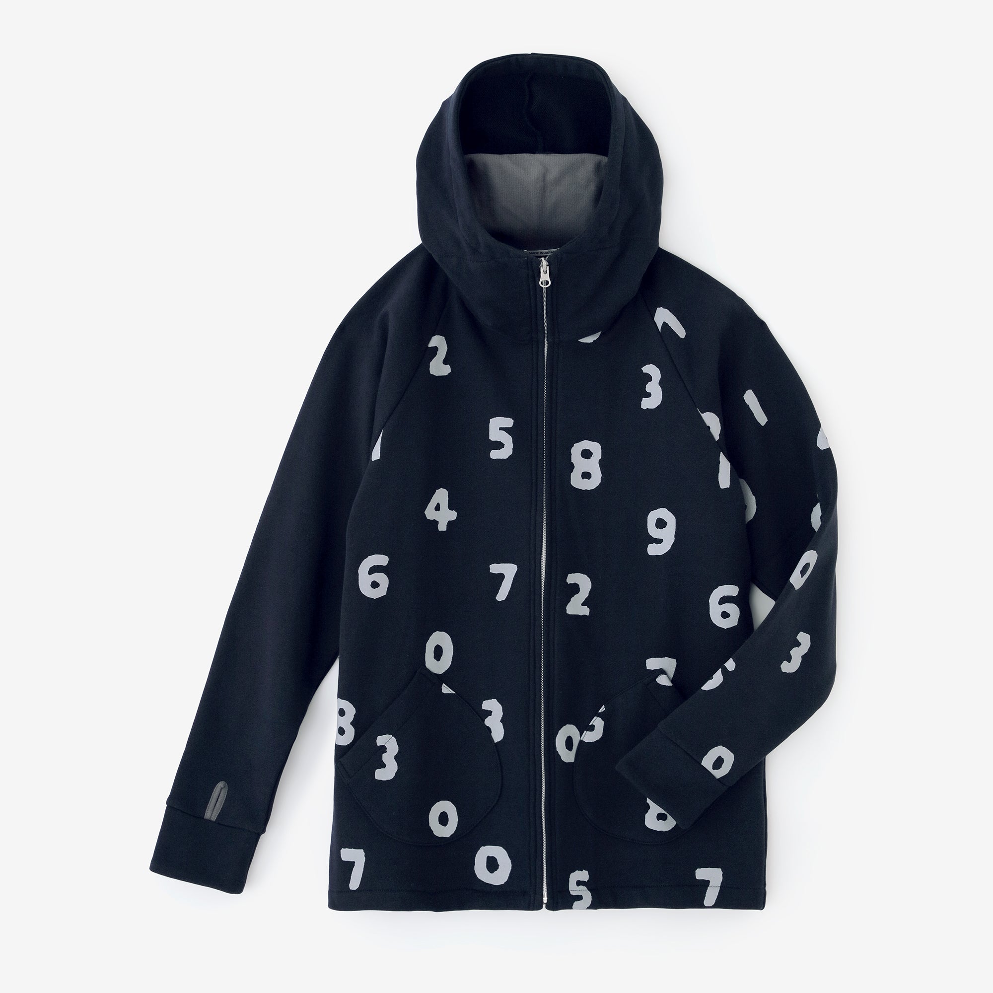 內抓毛BIKE 連帽外套/SO-SU-U十數和留白 深藍色