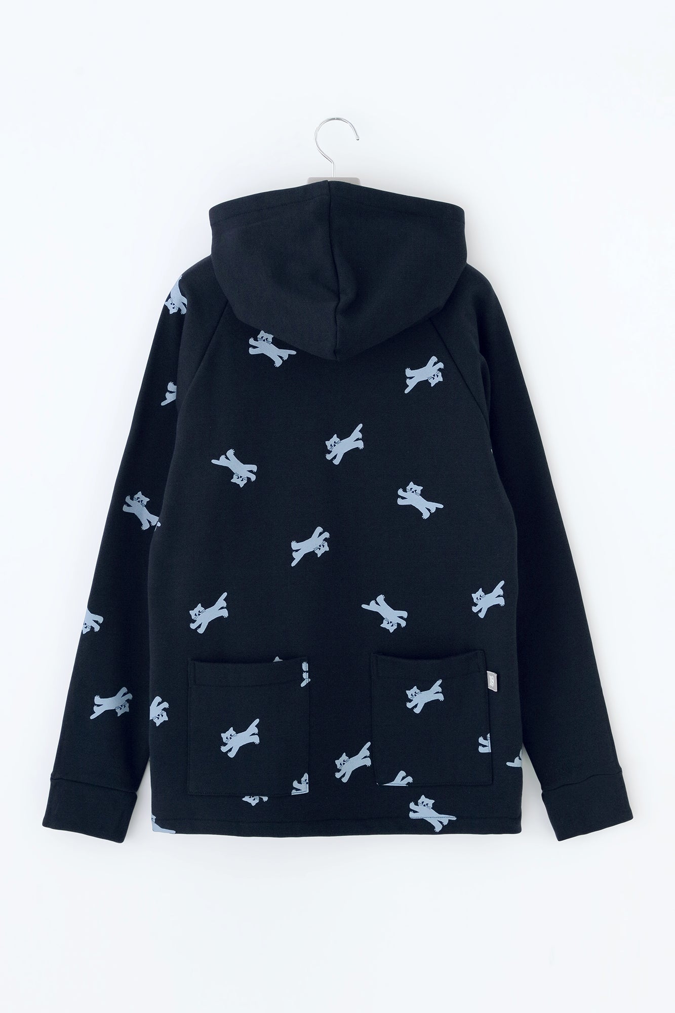 內抓毛BIKE 連帽外套/貓賽跑 深藍色