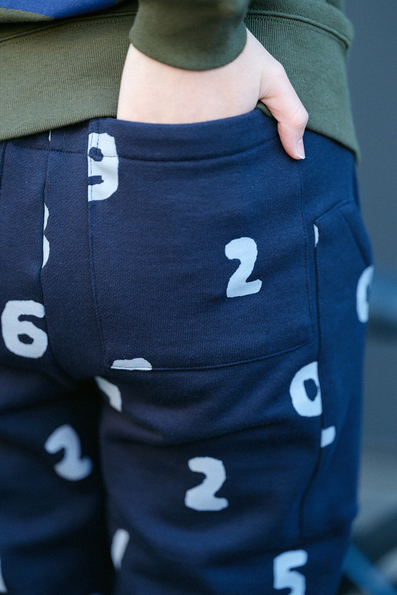 內抓毛BIKE長褲/深藍色×SO-SU-U十數