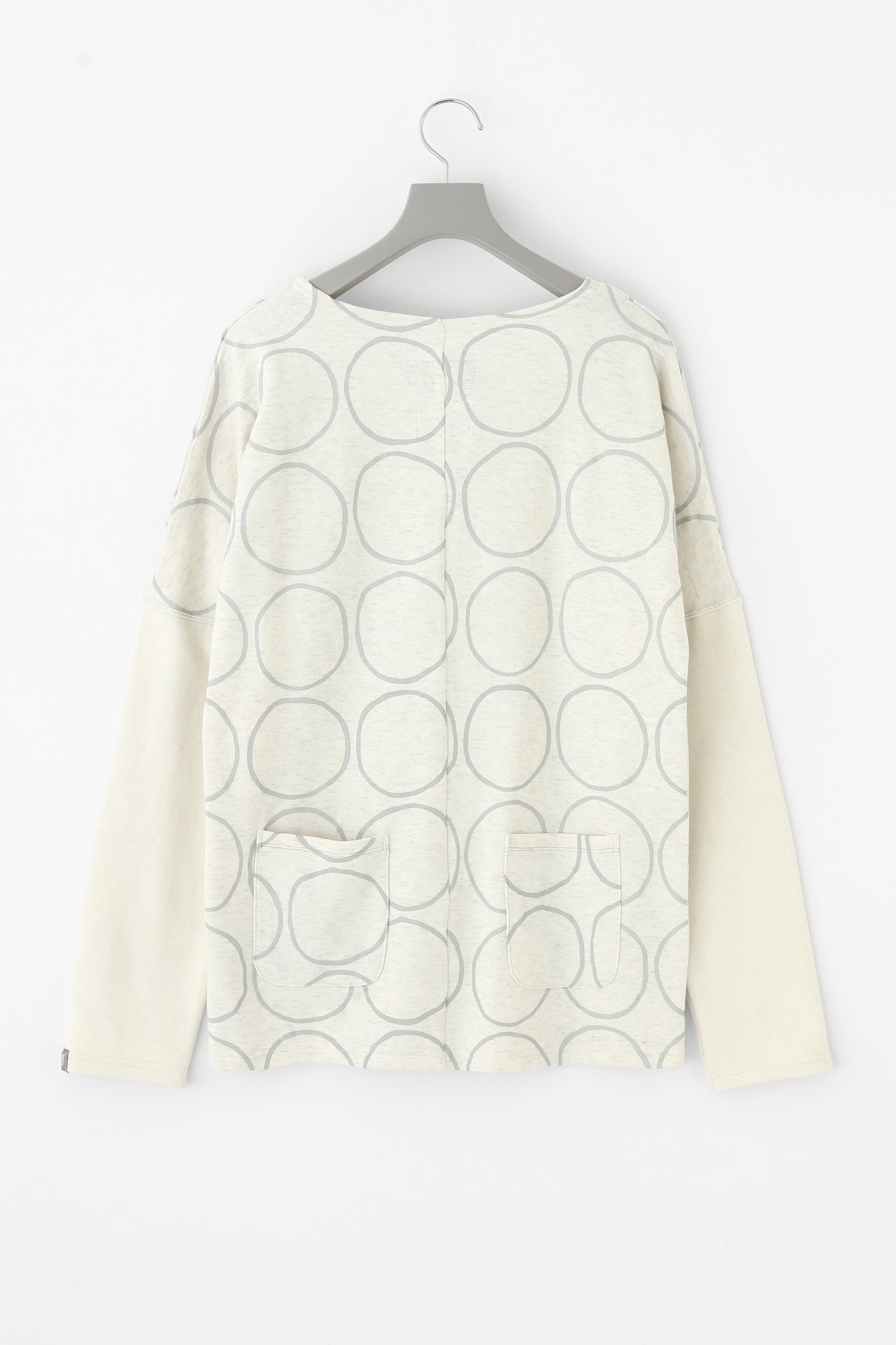 斜紋針織 模切長袖T-shirt/SO-SU-U十數 上下 混灰色