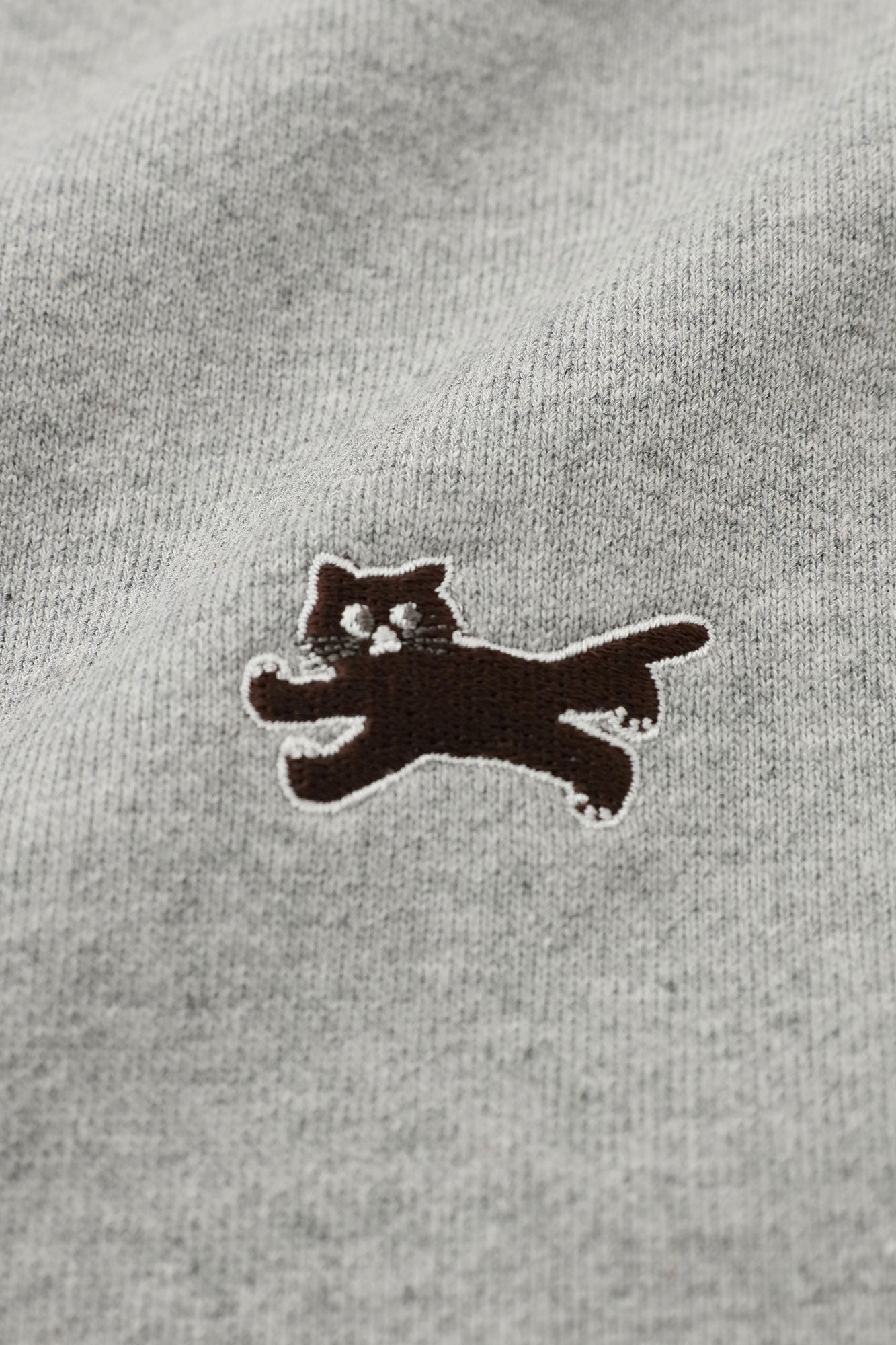 Fleece Boat Neck Sweat Shirt/Heather Grey×Brown JQ