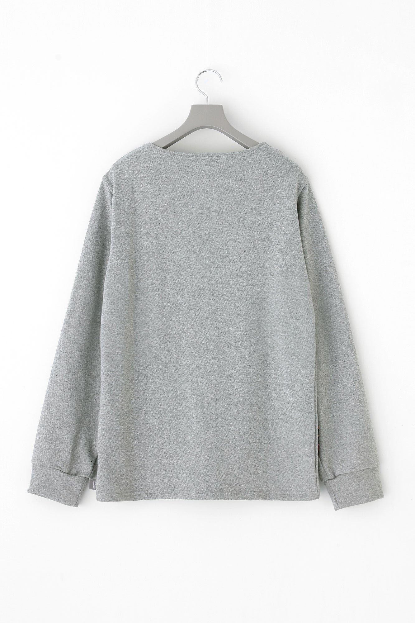 Fleece Boat Neck Sweat Shirt/Heather Grey×Terra Cotta JQ