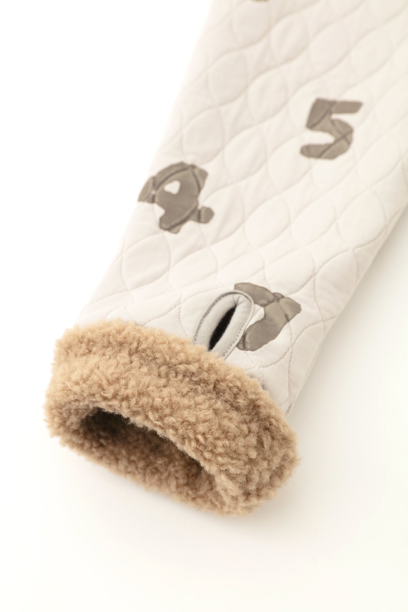 A.S Quilting Jacquard Neckwarm Cardigan/SO-SU-U Pearl Grey