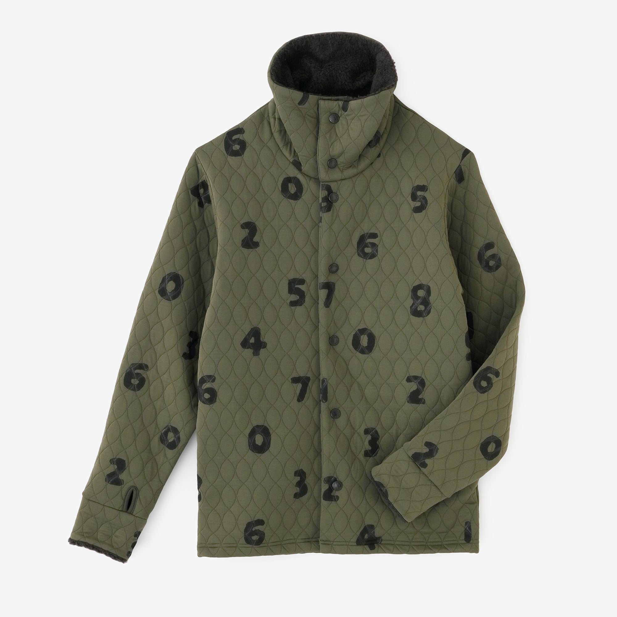 A.S Quilting Jacquard Neckwarm Cardigan/SO-SU-U Khaki