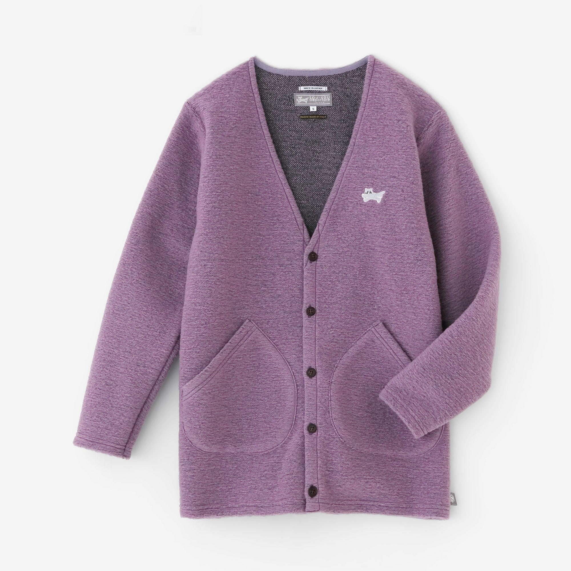 イタリアンスライバーニット VネックL/Sカーディガン／ロータスピンク