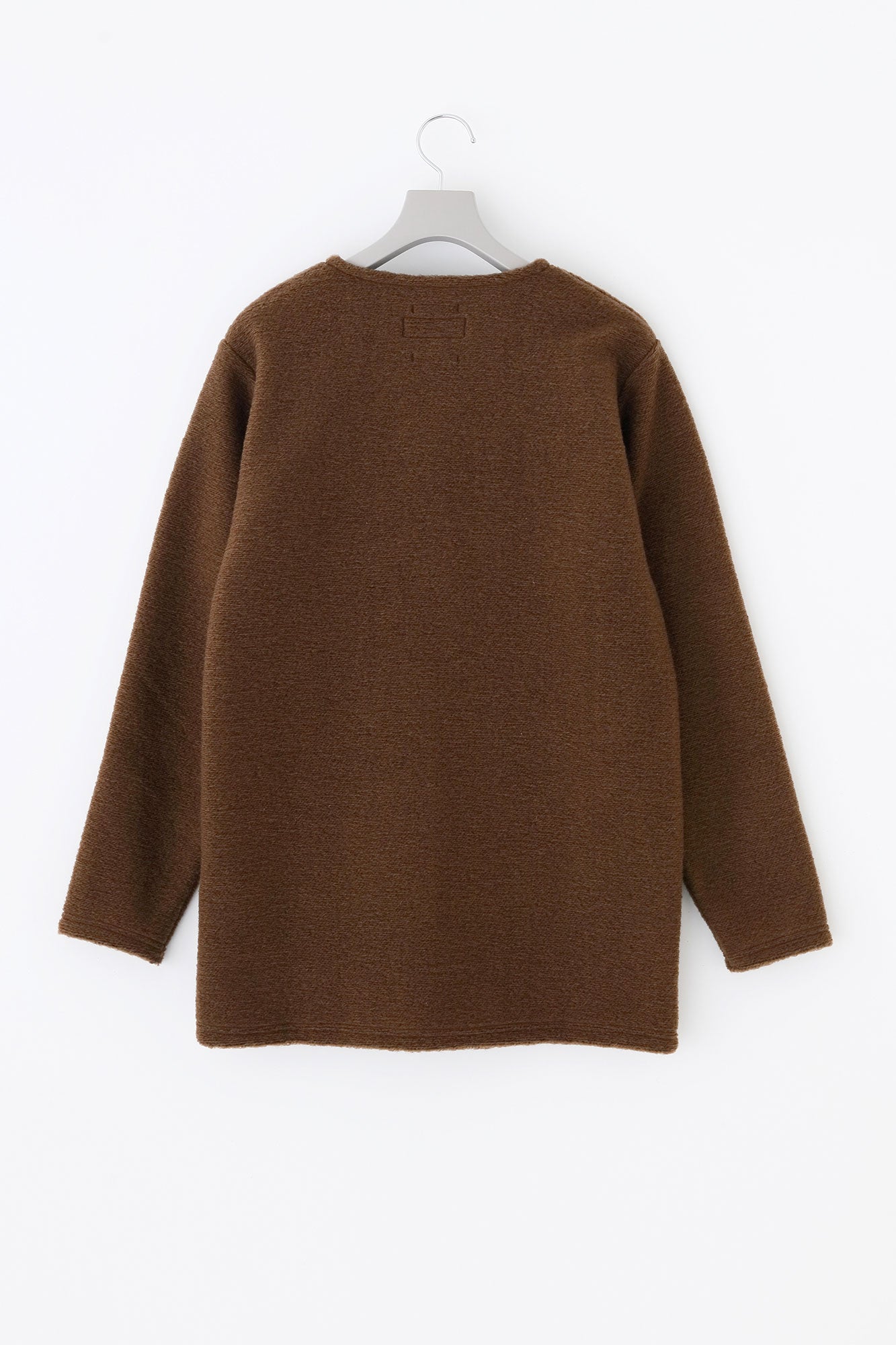 義大利毛絨針織 V領L/S外套/棕色