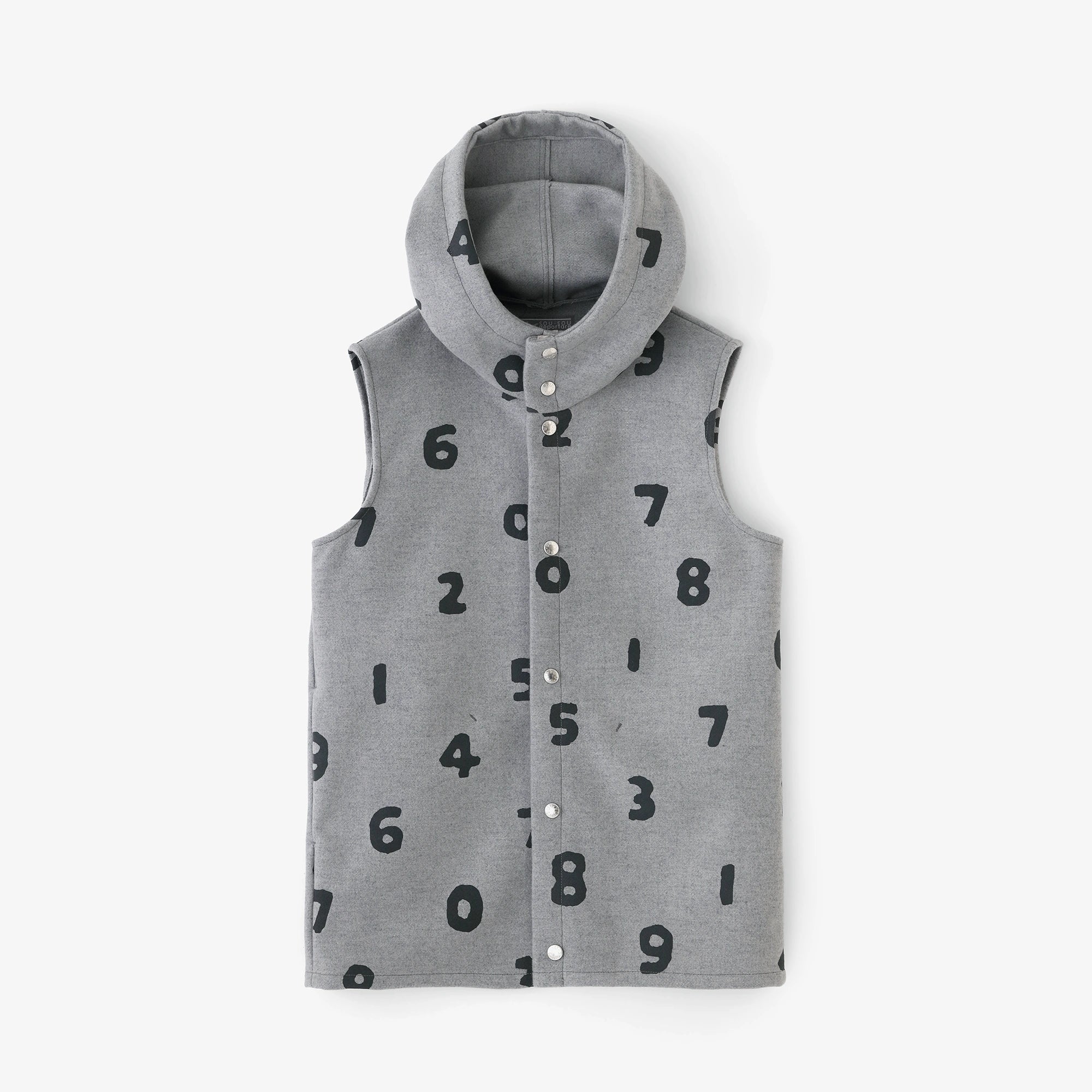 Double Melton BIKE Hoodie Vest / SO-SU-U Grey