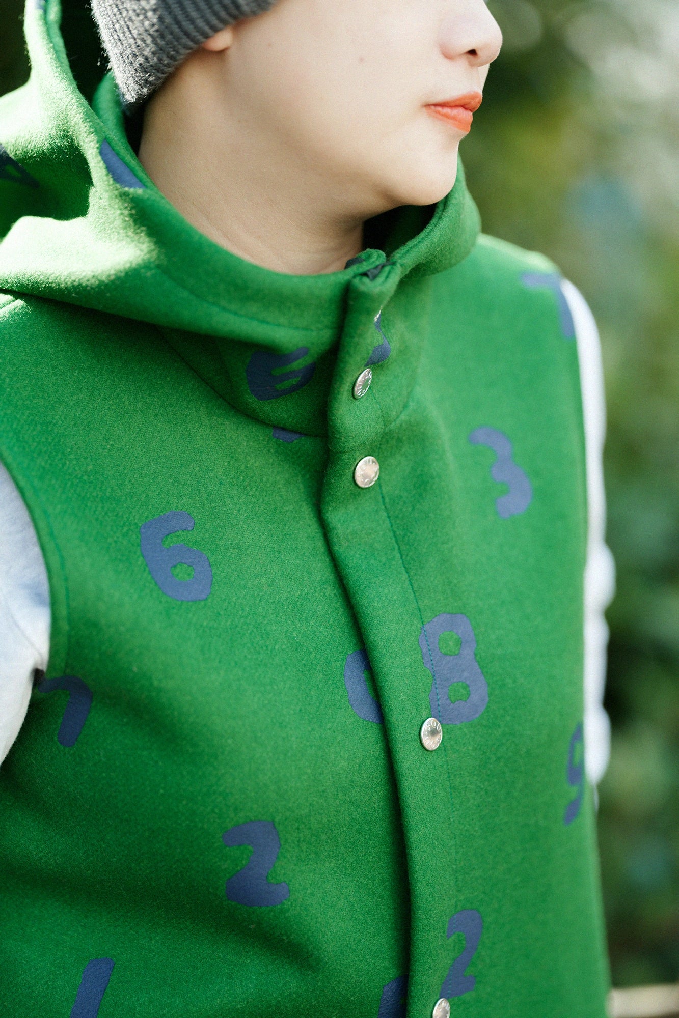 ダブルメルトン BIKEフードベスト/SO-SU-U グリーン