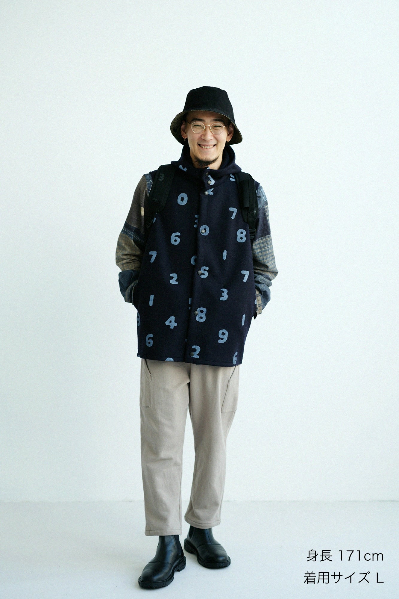 ダブルメルトン BIKEフードベスト/SO-SU-U ネイビーブラック