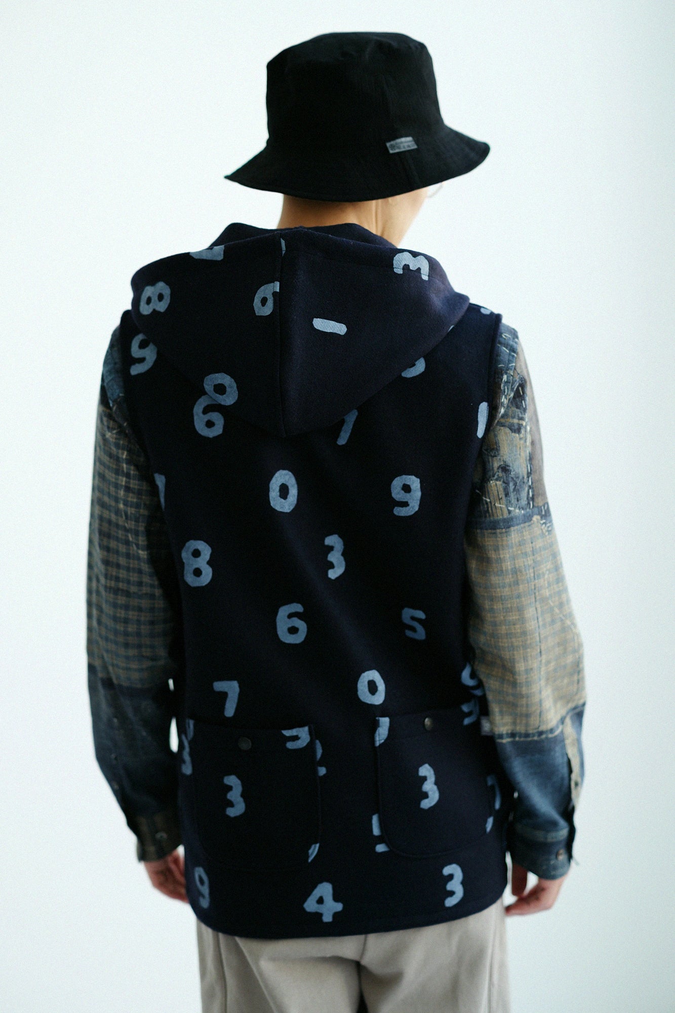 ダブルメルトン BIKEフードベスト/SO-SU-U ネイビーブラック