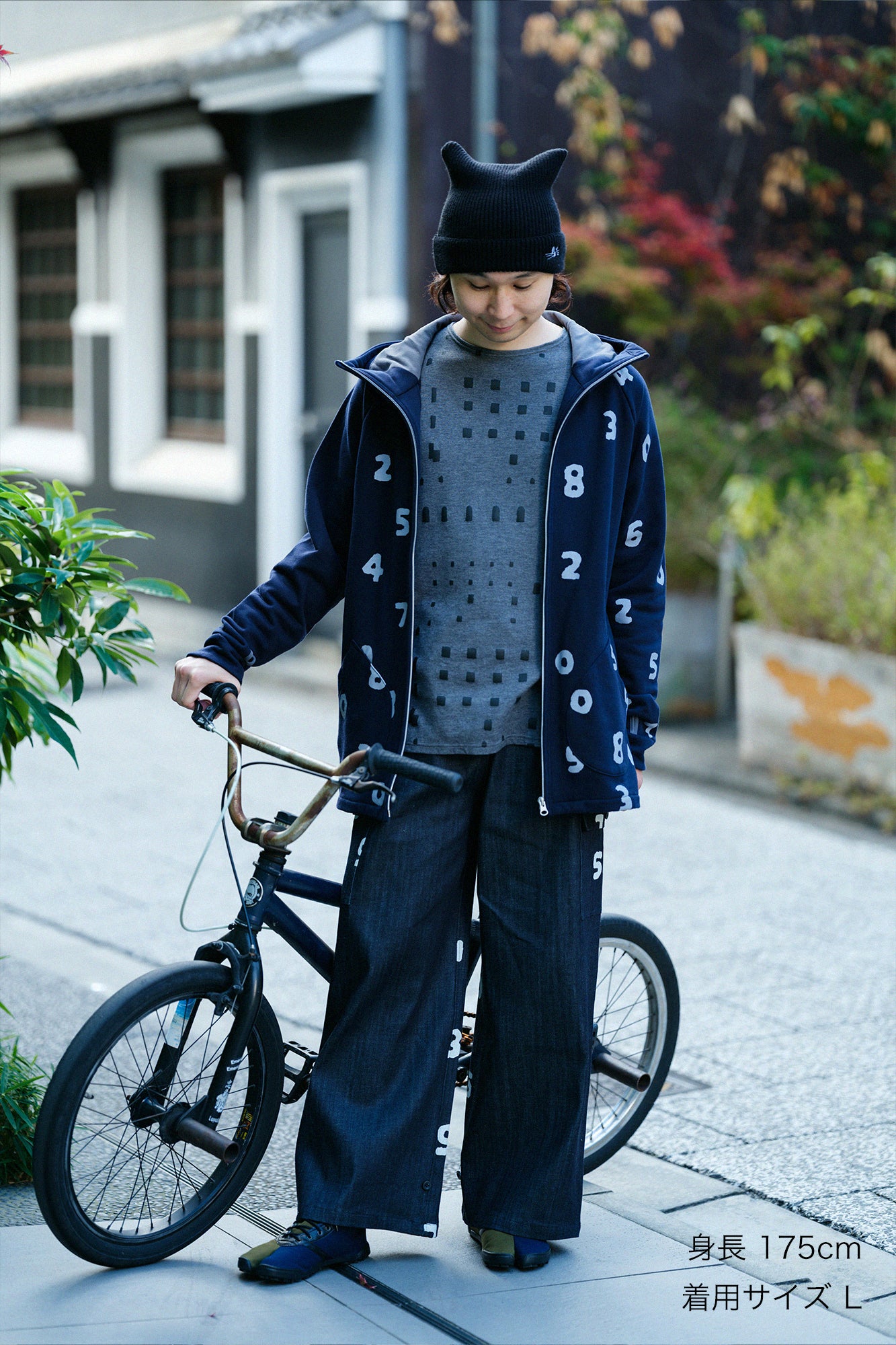 彈性牛仔布 工裝褲/靛藍染×SO-SU-U十數