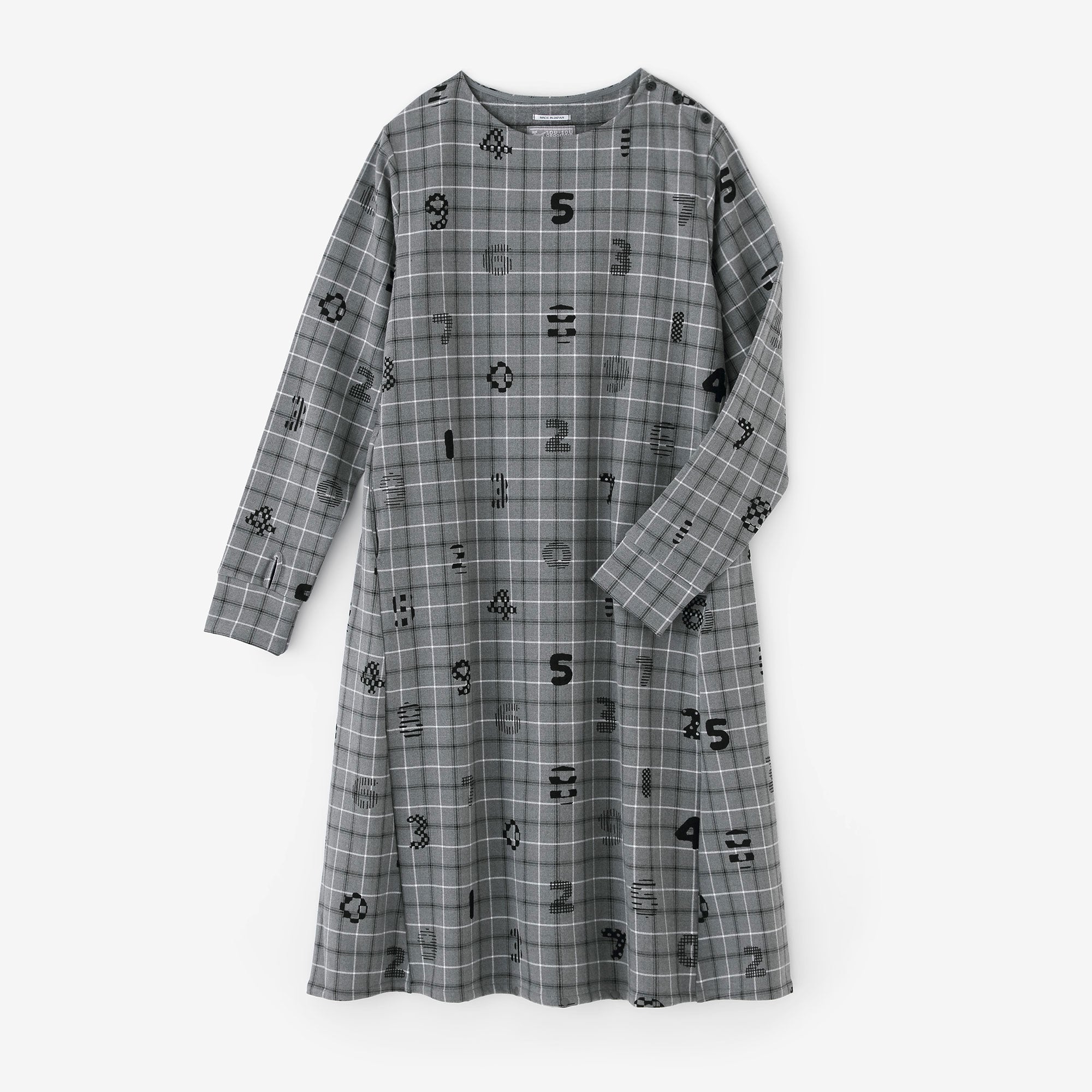 Soft Thermo(R) Fleece Lining Check BIKE One-piece Dress /SOU・SOU Kyoto