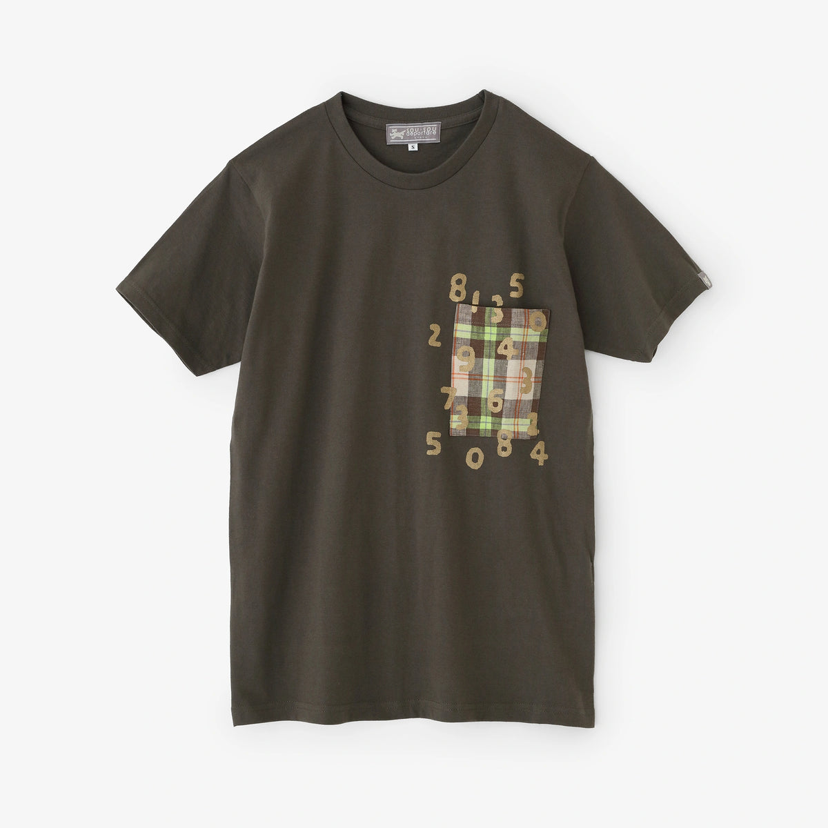 半袖 ポケットTシャツ[5.0]／チャコール×SO-SU-U昆（こん）
