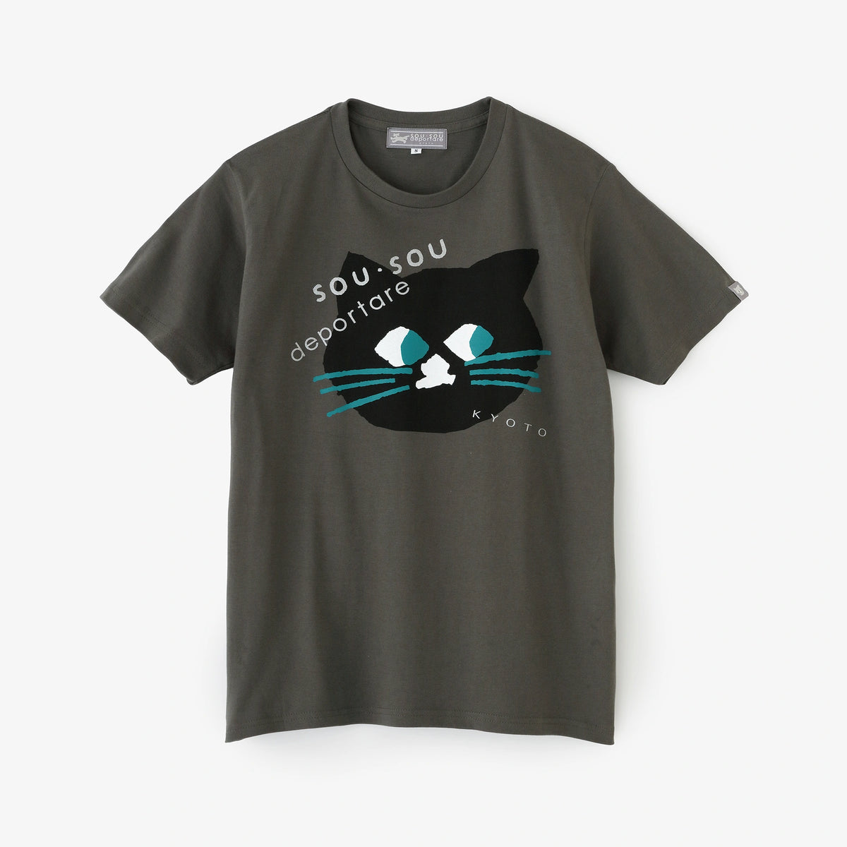 t*o様 【希少】40s〜50s 猫目ボタン半袖スウェット カレッジ 極美品 B depoニャン 半袖Tシャツ[5.0]／チャコール