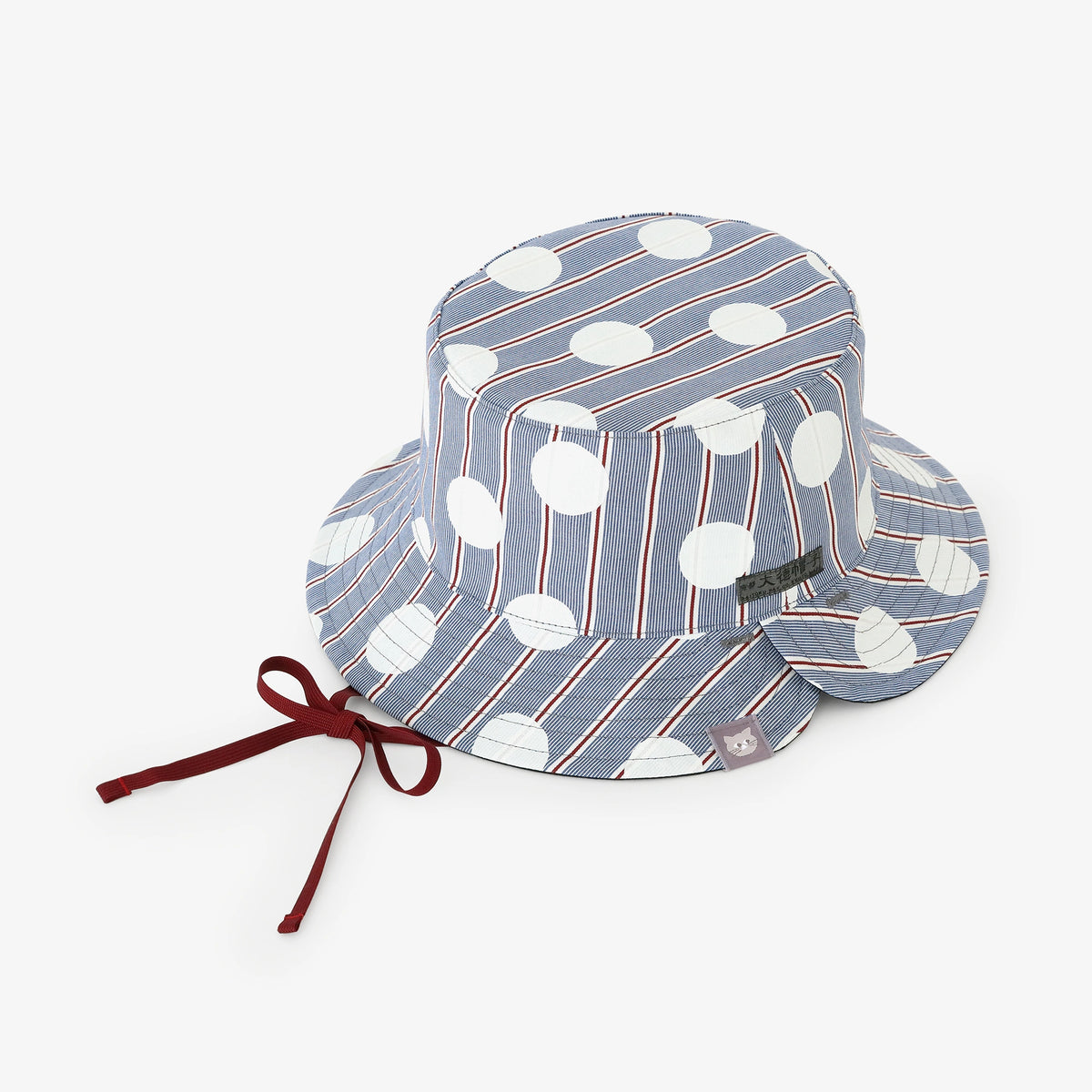 サテンストライプ リバーシブル BIKE HAT/すいぎょく 紺青(こんじょう)