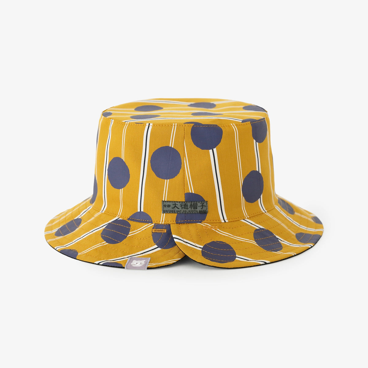 【3月10日頃発送予定】サテンストライプ リバーシブル BIKE HAT/すいぎょく 山吹茶(やまぶきちゃ)