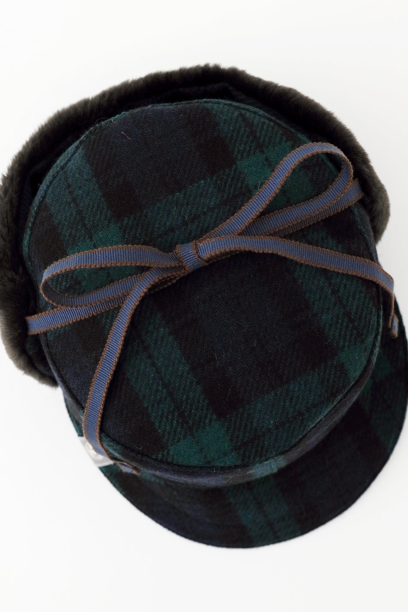 Bishu Tweed Boa BIKE CAP/Black Watch Tantan×SO-SU-U