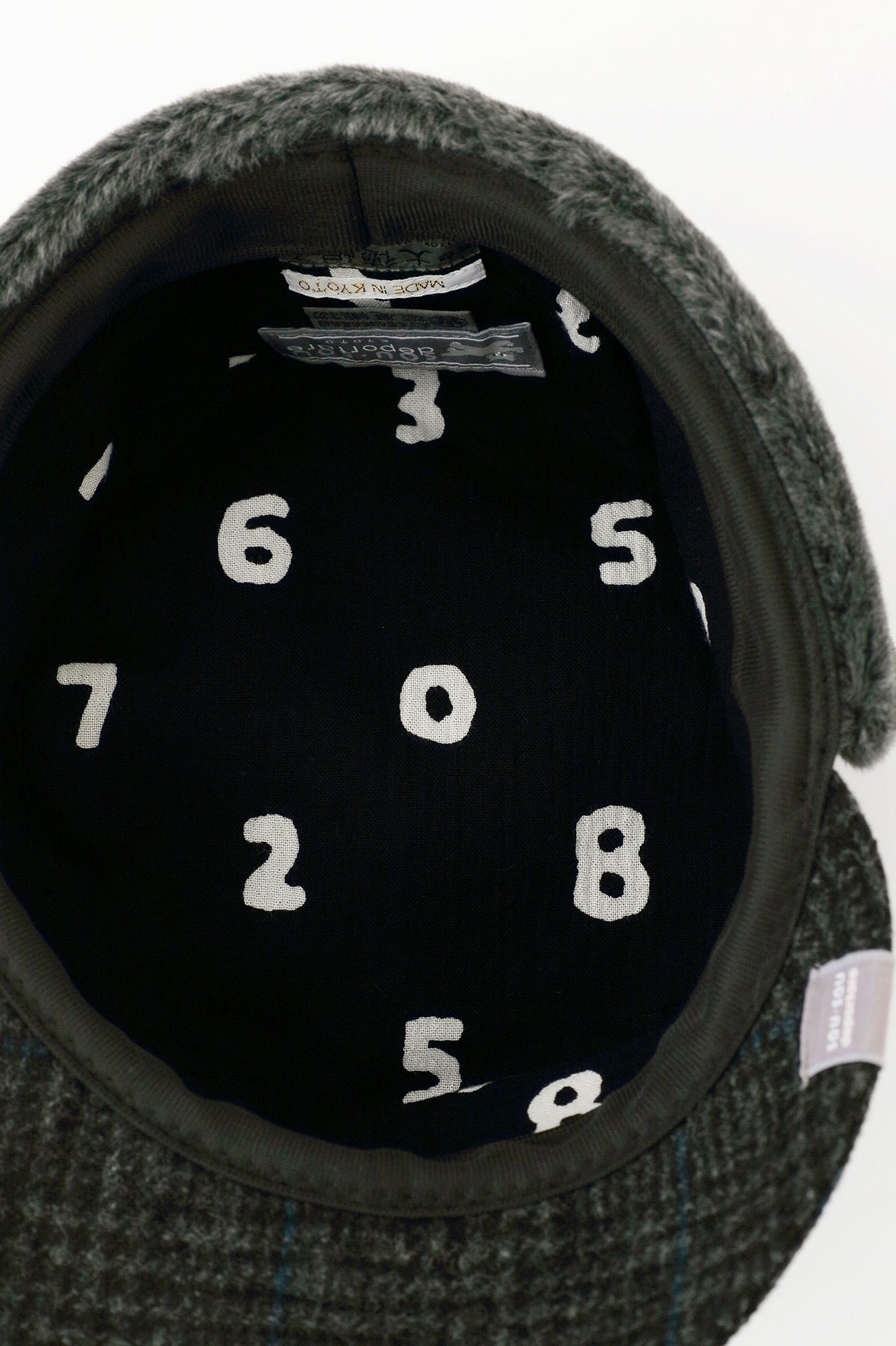 Bishu Tweed Boa BIKE CAP/Glen Check×SO-SU-U