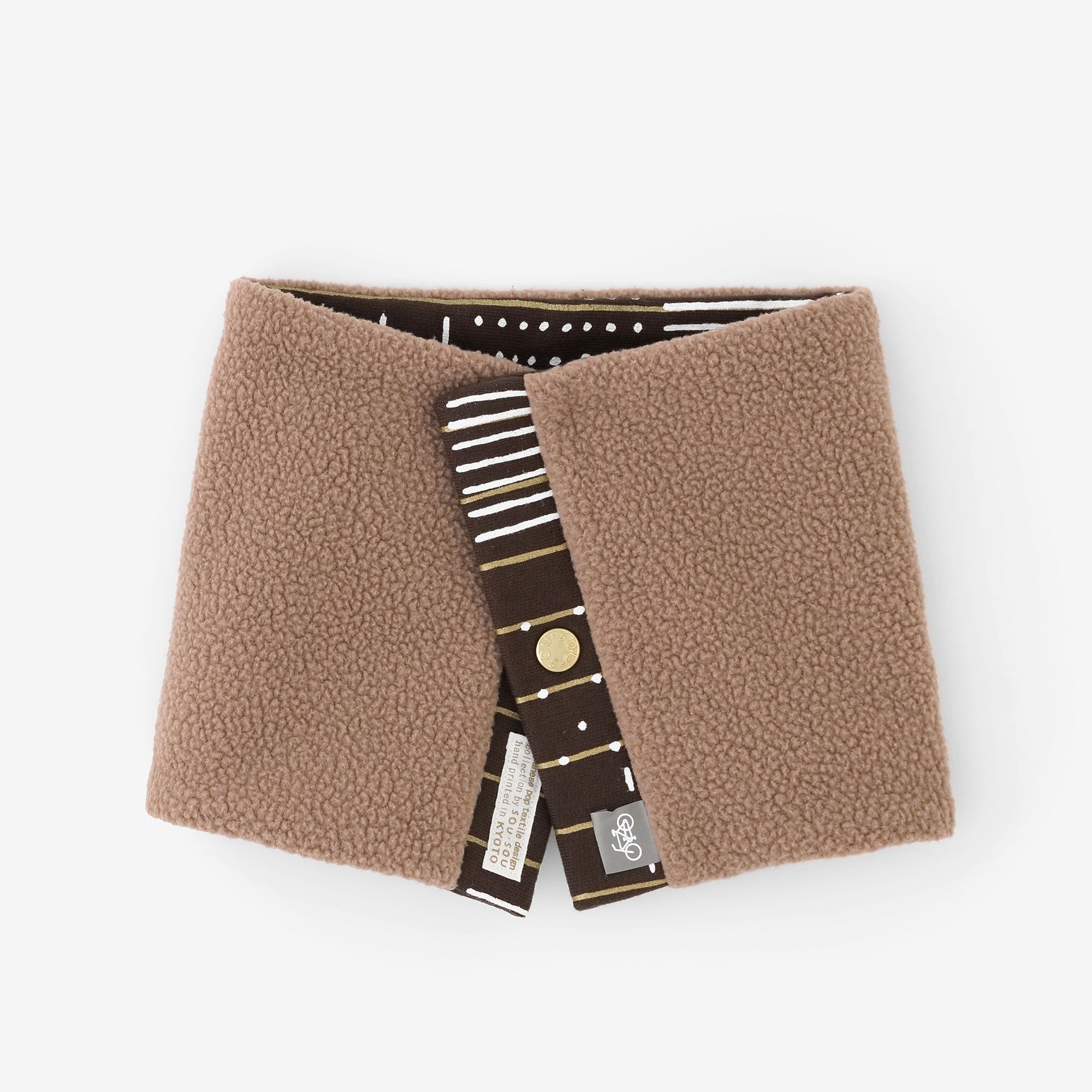 Reversible BIKENeck Warmer/Interstices and Stripes Brown