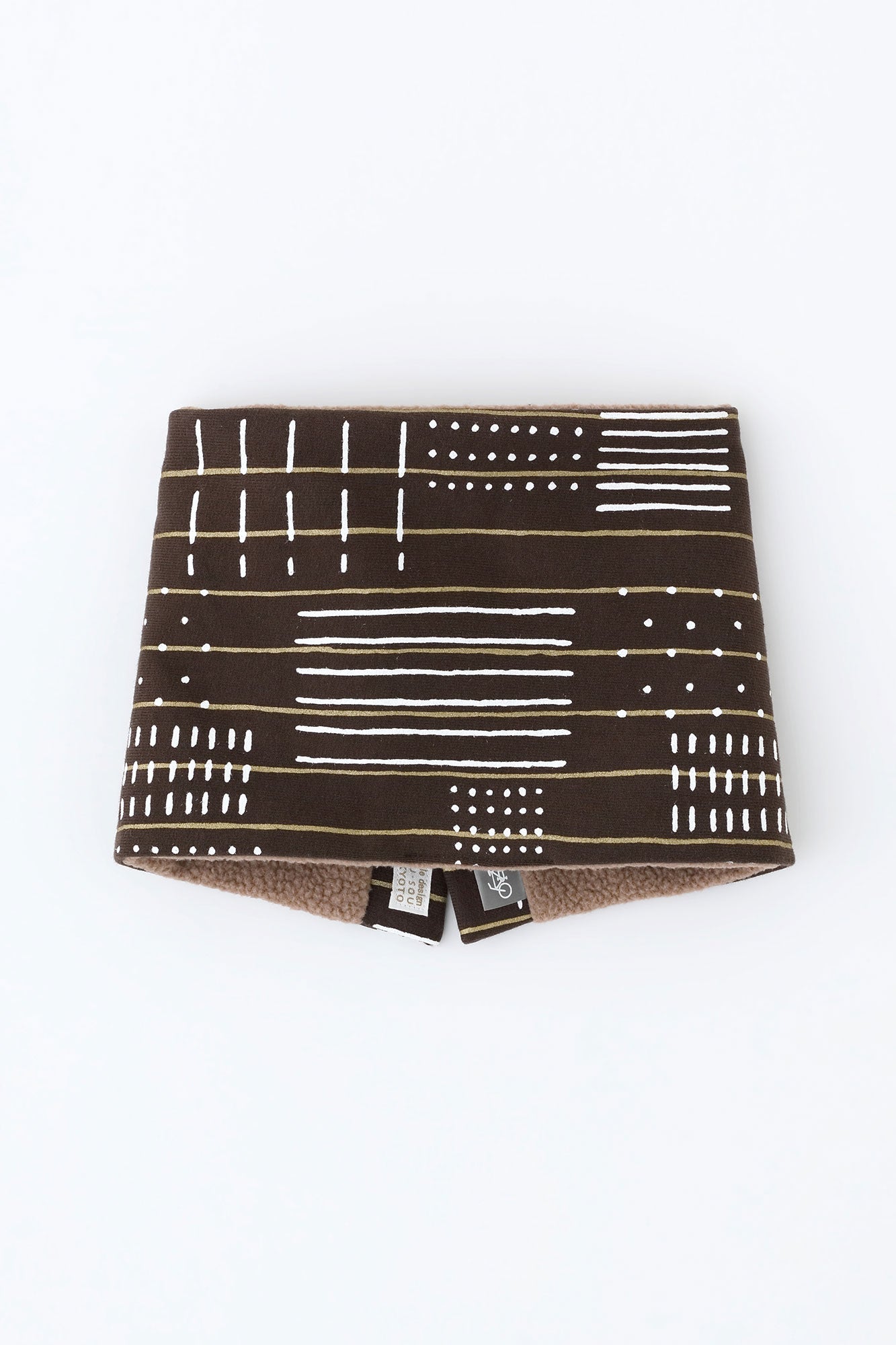 Reversible BIKENeck Warmer/Interstices and Stripes Brown