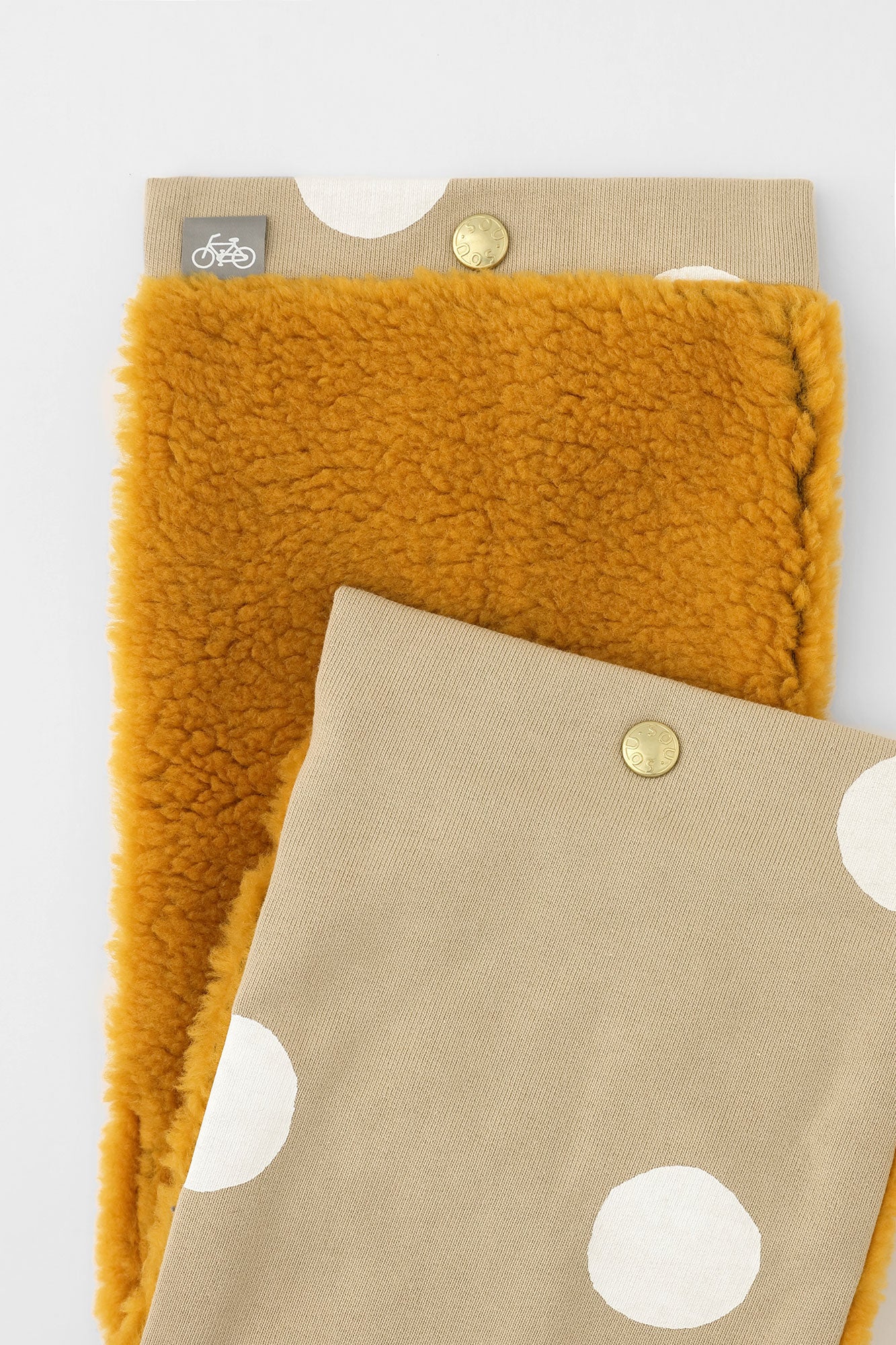 Reversible BIKENeck Warmer/Polka Dots Mara Yellow Beige