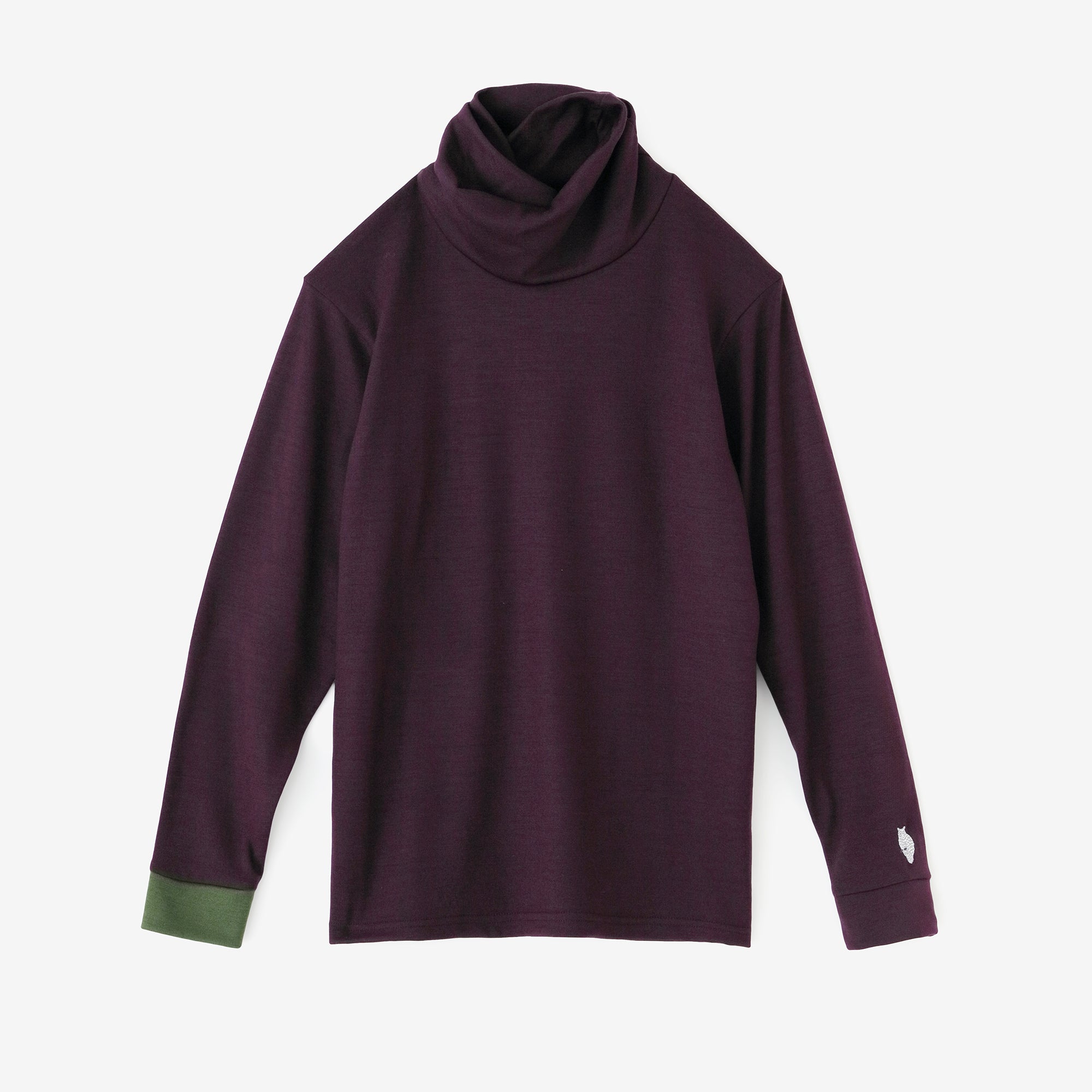 【預購】平針織 可洗羊毛 造型高領L/S長版上衣/紫藍色(※預計於12月9日左右發貨)