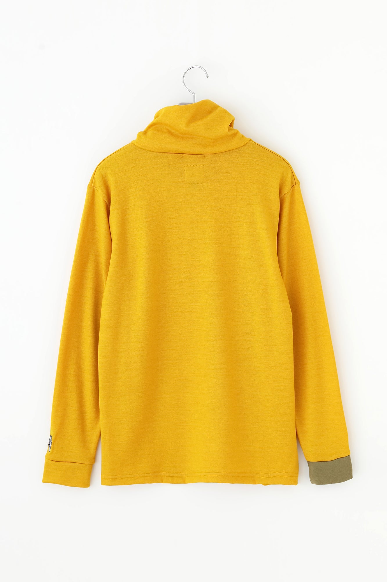 【預購】平針織 可洗羊毛 造型高領L/S長版上衣/黄色(※預計於12月9日左右發貨)