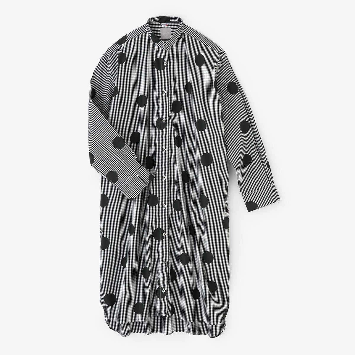 Long Staple Cotton Gran Shirt Dress R.H / Polka Dots Mara Black Check